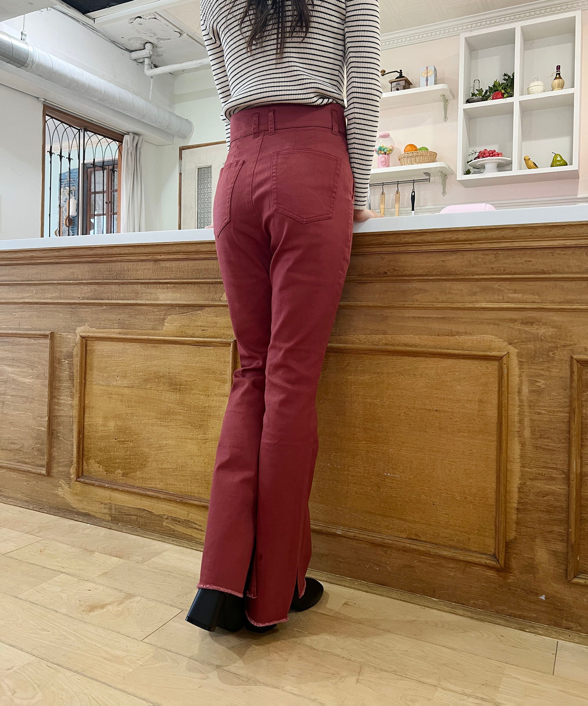  「[Sシリーズ対応商品]前後差カットオフフレアデニムパンツ」|その他|