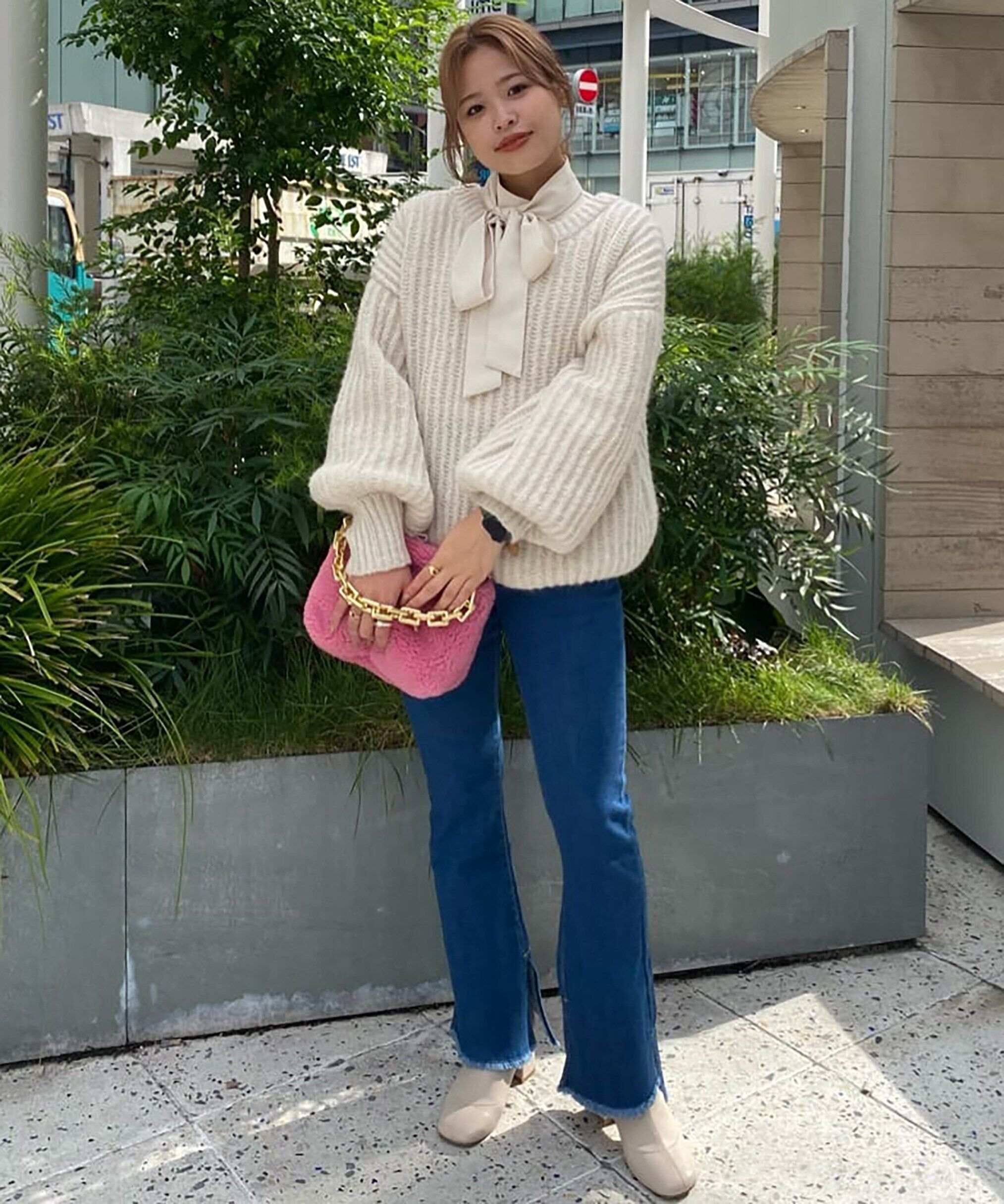  「[Sシリーズ対応商品]前後差カットオフフレアデニムパンツ」|その他|インディゴ1