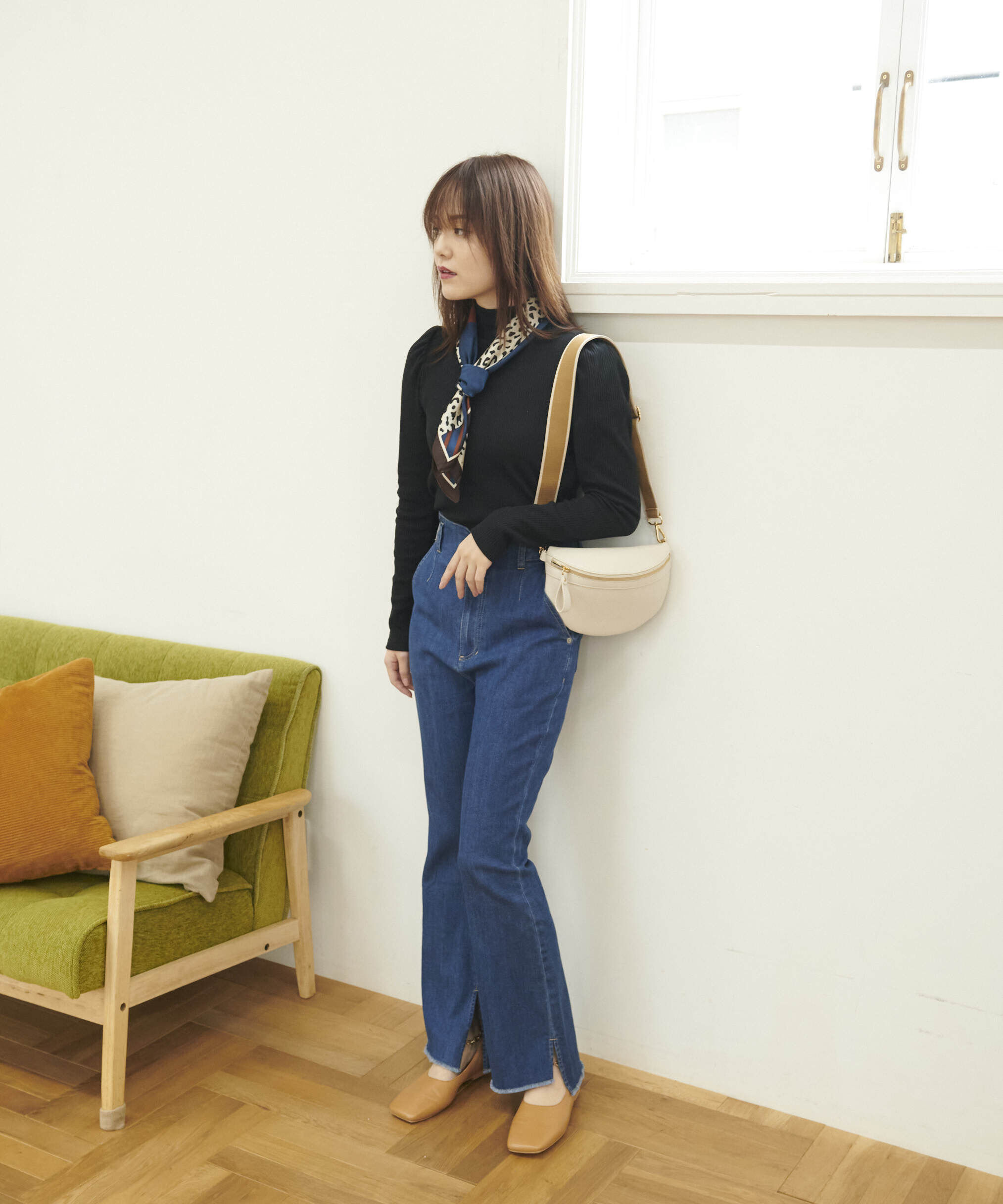  「[Sシリーズ対応商品]前後差カットオフフレアデニムパンツ」|その他|