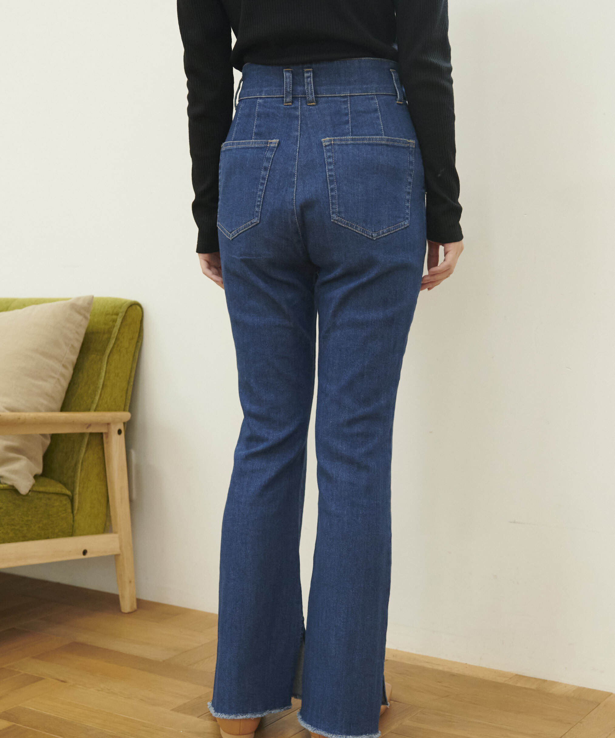  「[Sシリーズ対応商品]前後差カットオフフレアデニムパンツ」|その他|