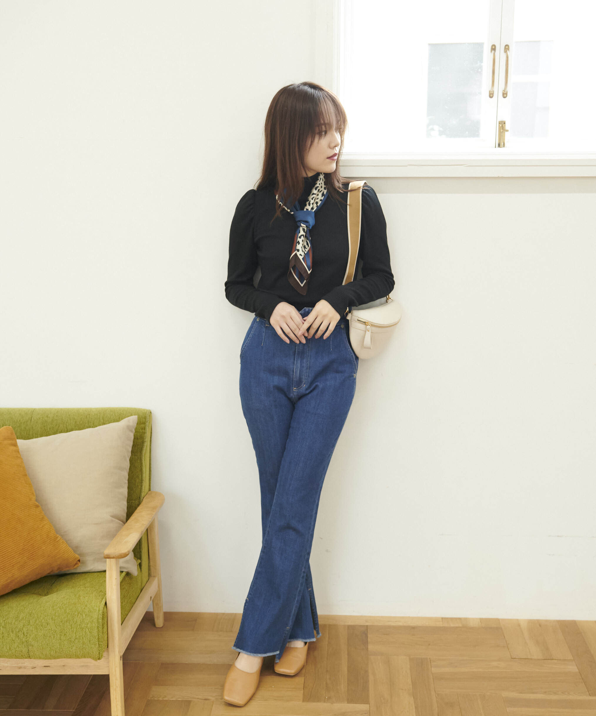  「[Sシリーズ対応商品]前後差カットオフフレアデニムパンツ」|その他|