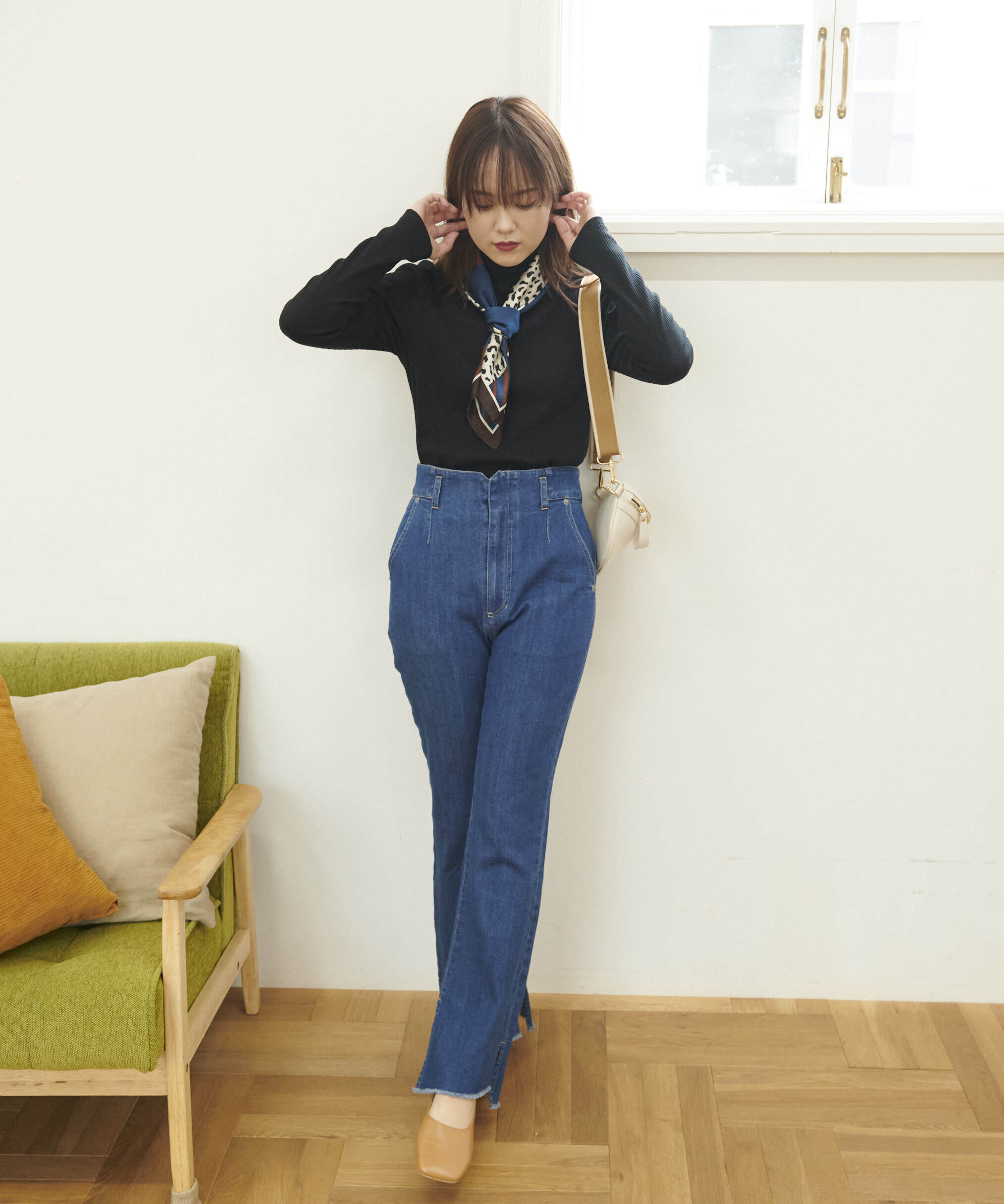  「[Sシリーズ対応商品]前後差カットオフフレアデニムパンツ」|その他|