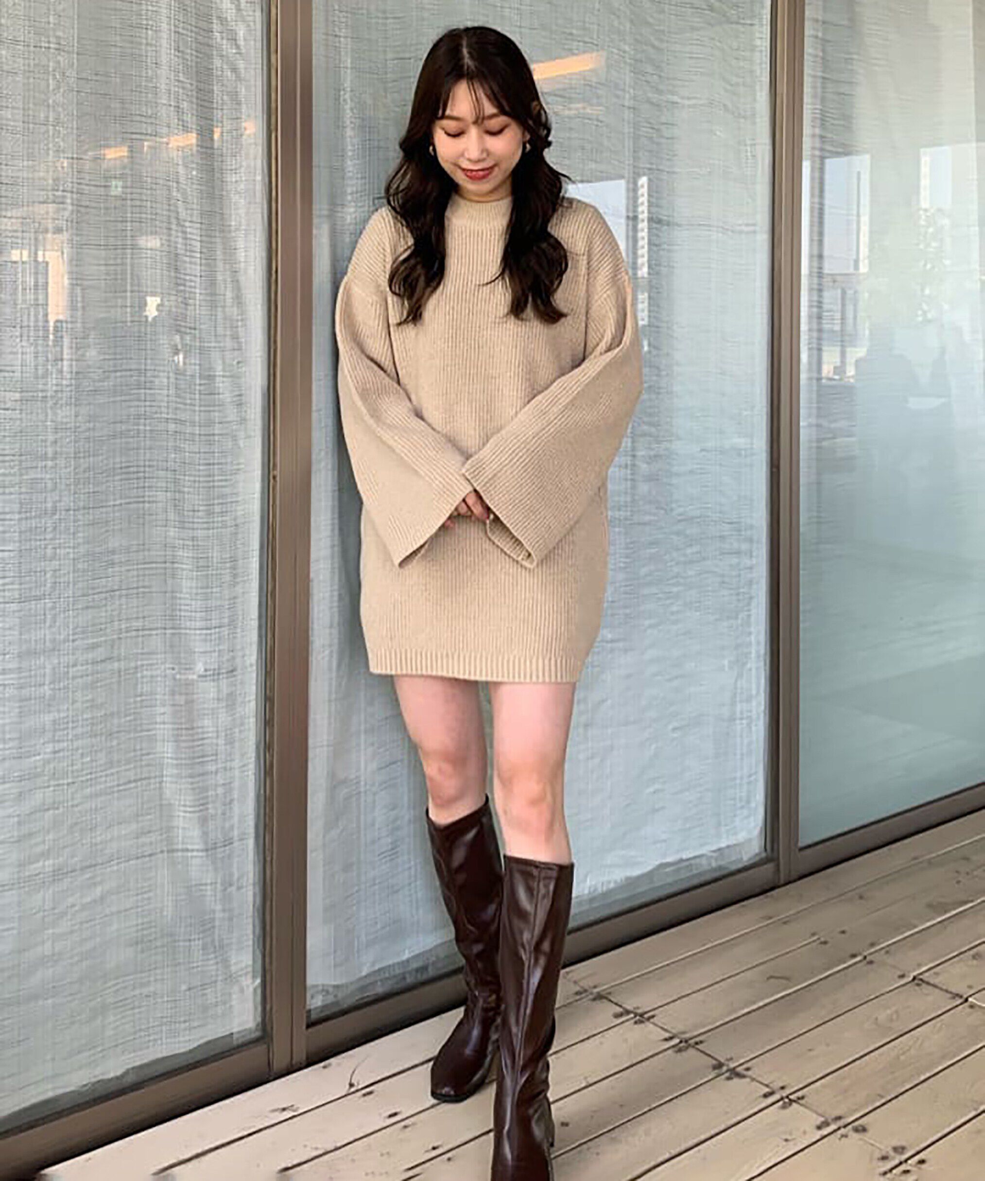  「畦ルーズミニニットワンピース」|ワンピース|