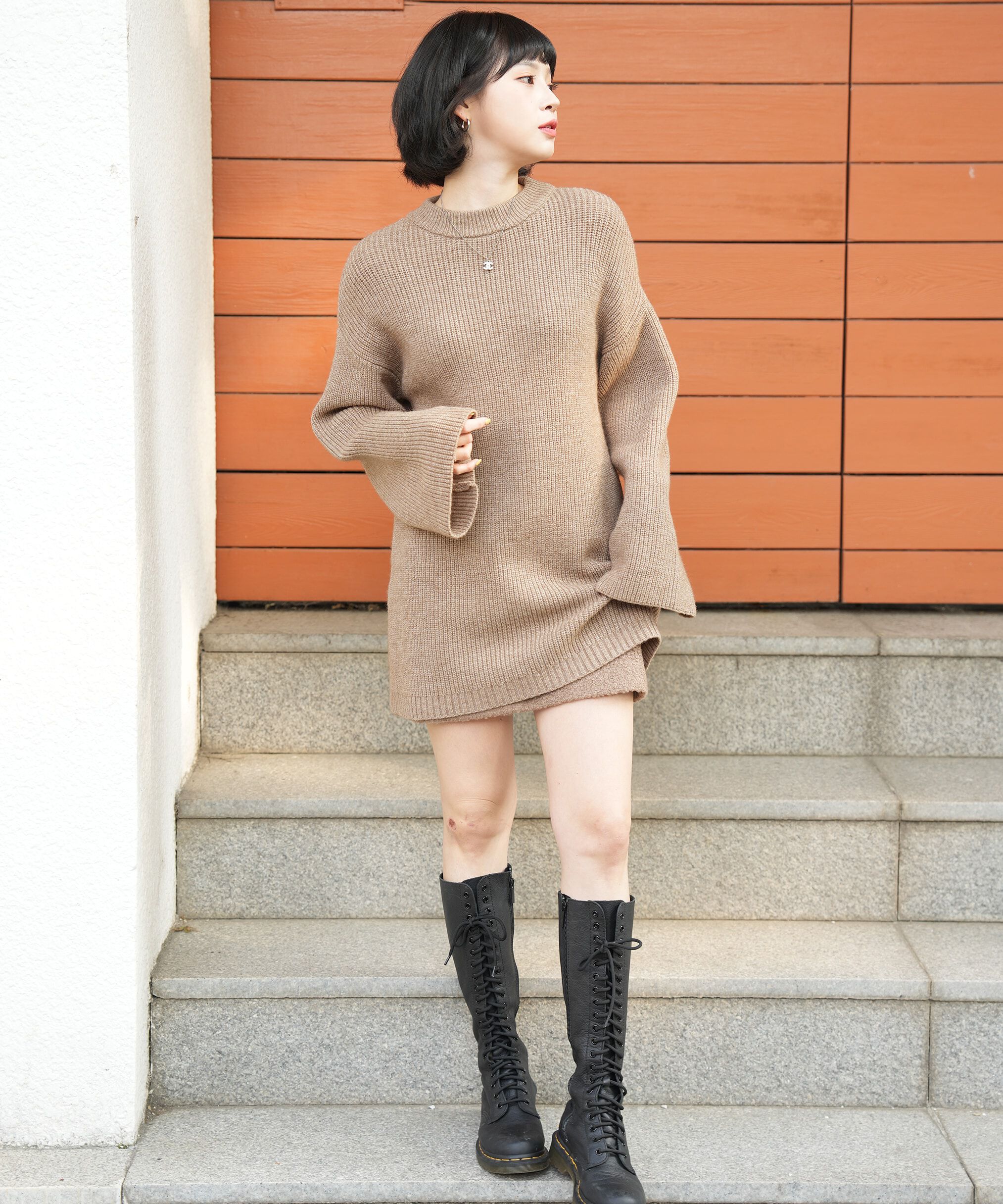  「畦ルーズミニニットワンピース」|ワンピース|