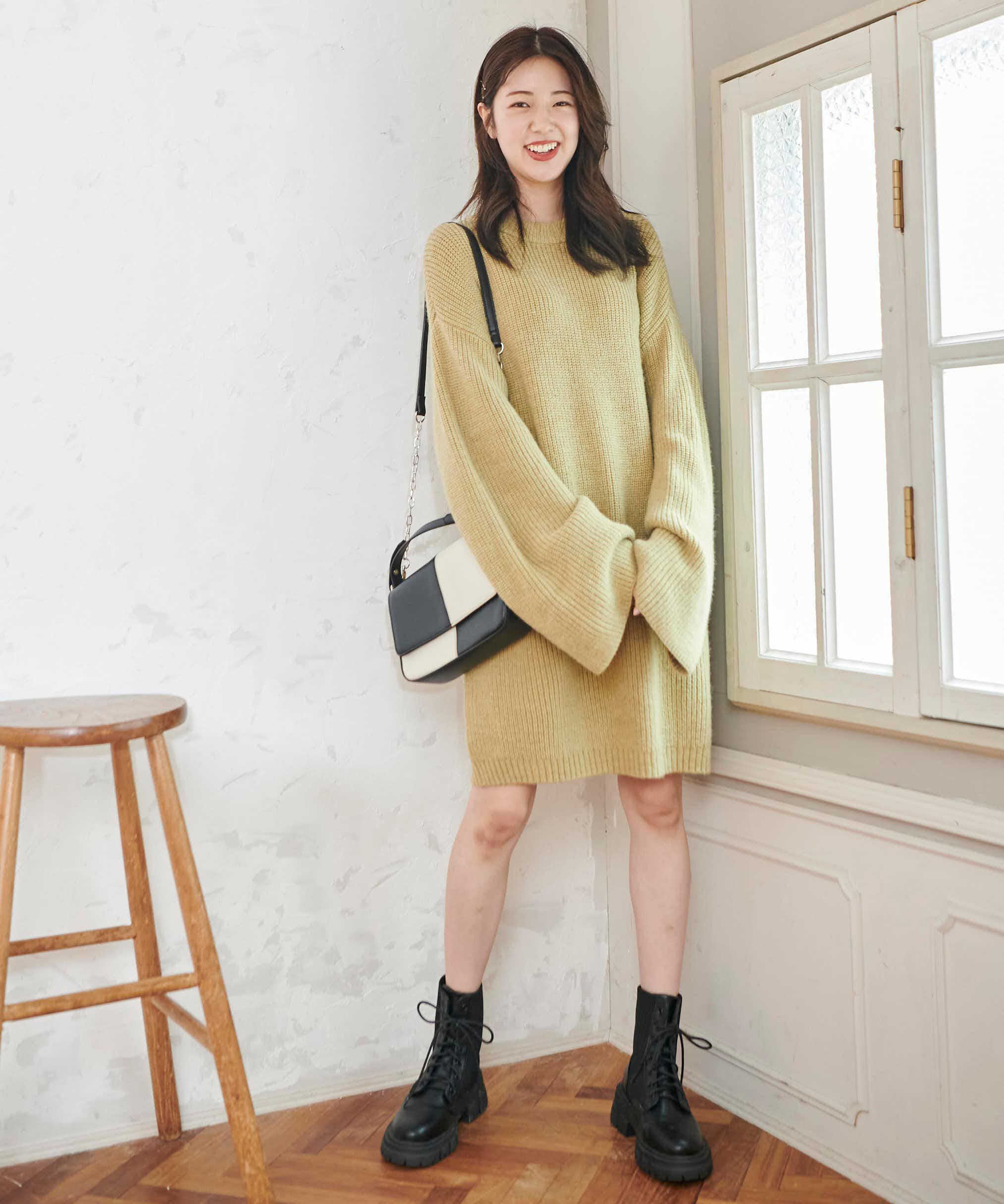  「畦ルーズミニニットワンピース」|ワンピース|