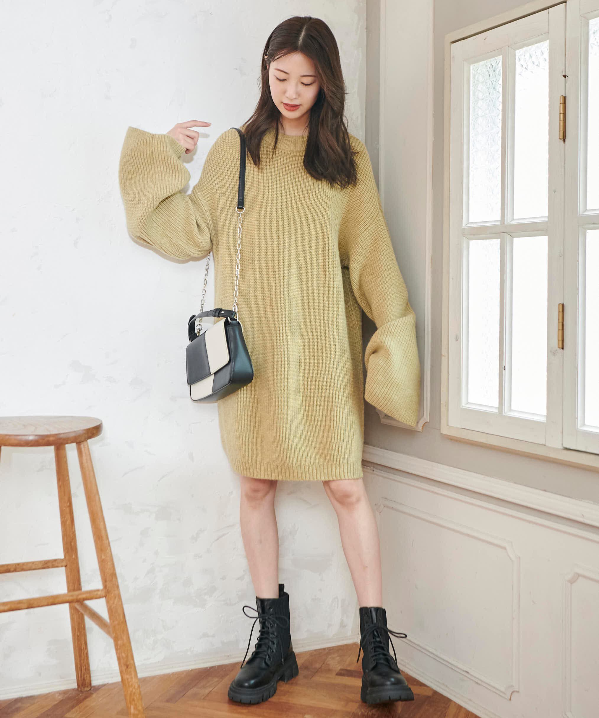  「畦ルーズミニニットワンピース」|ワンピース|