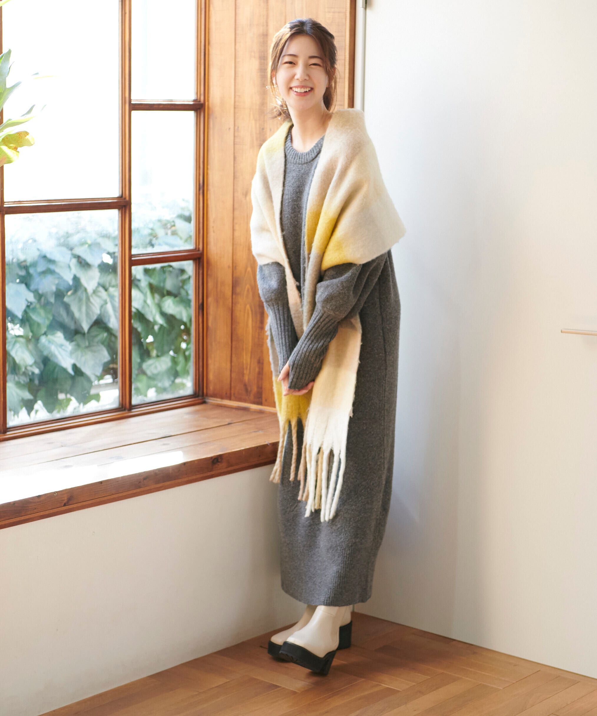  「指穴リブニットワンピース」|ワンピース|