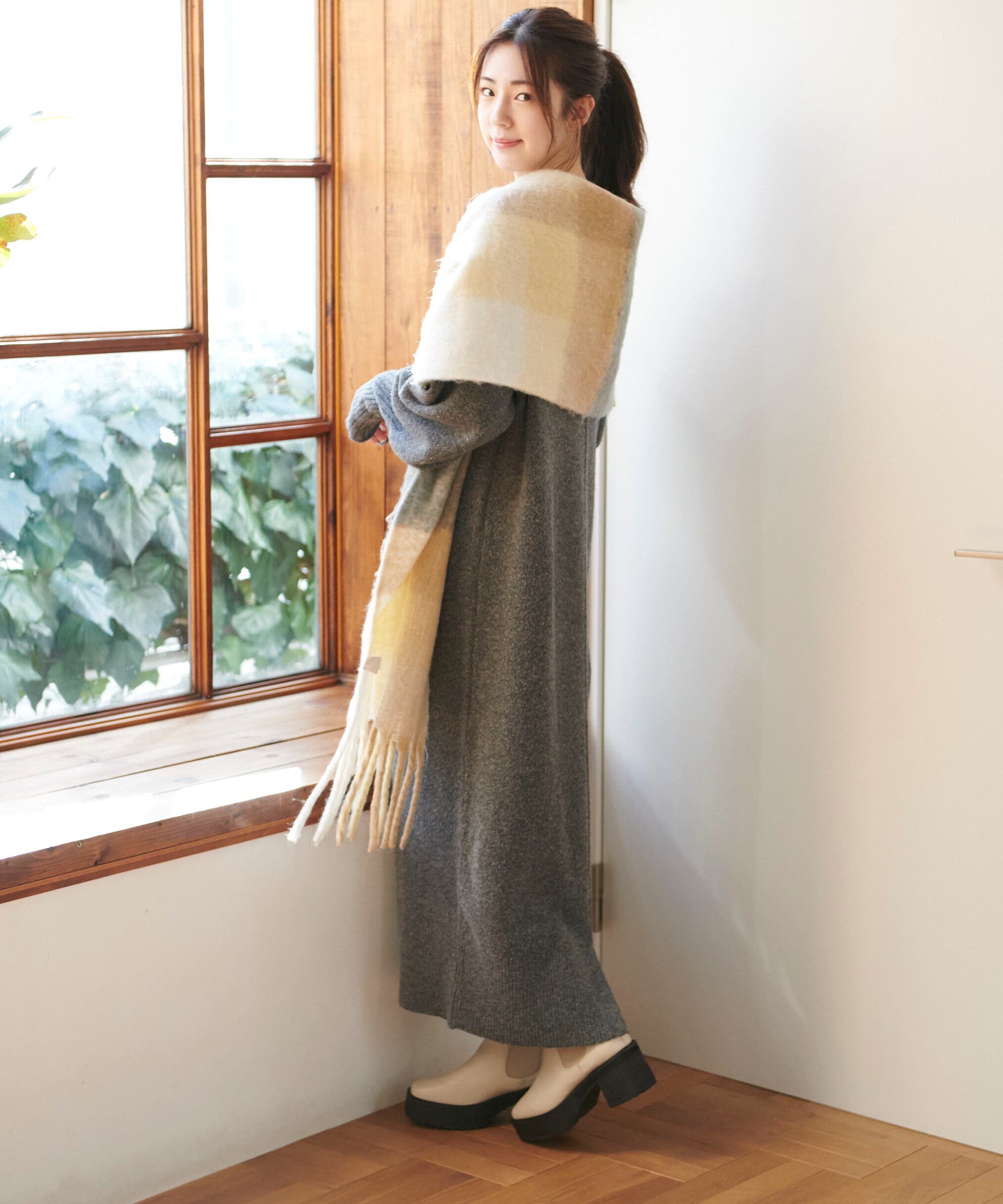  「指穴リブニットワンピース」|ワンピース|