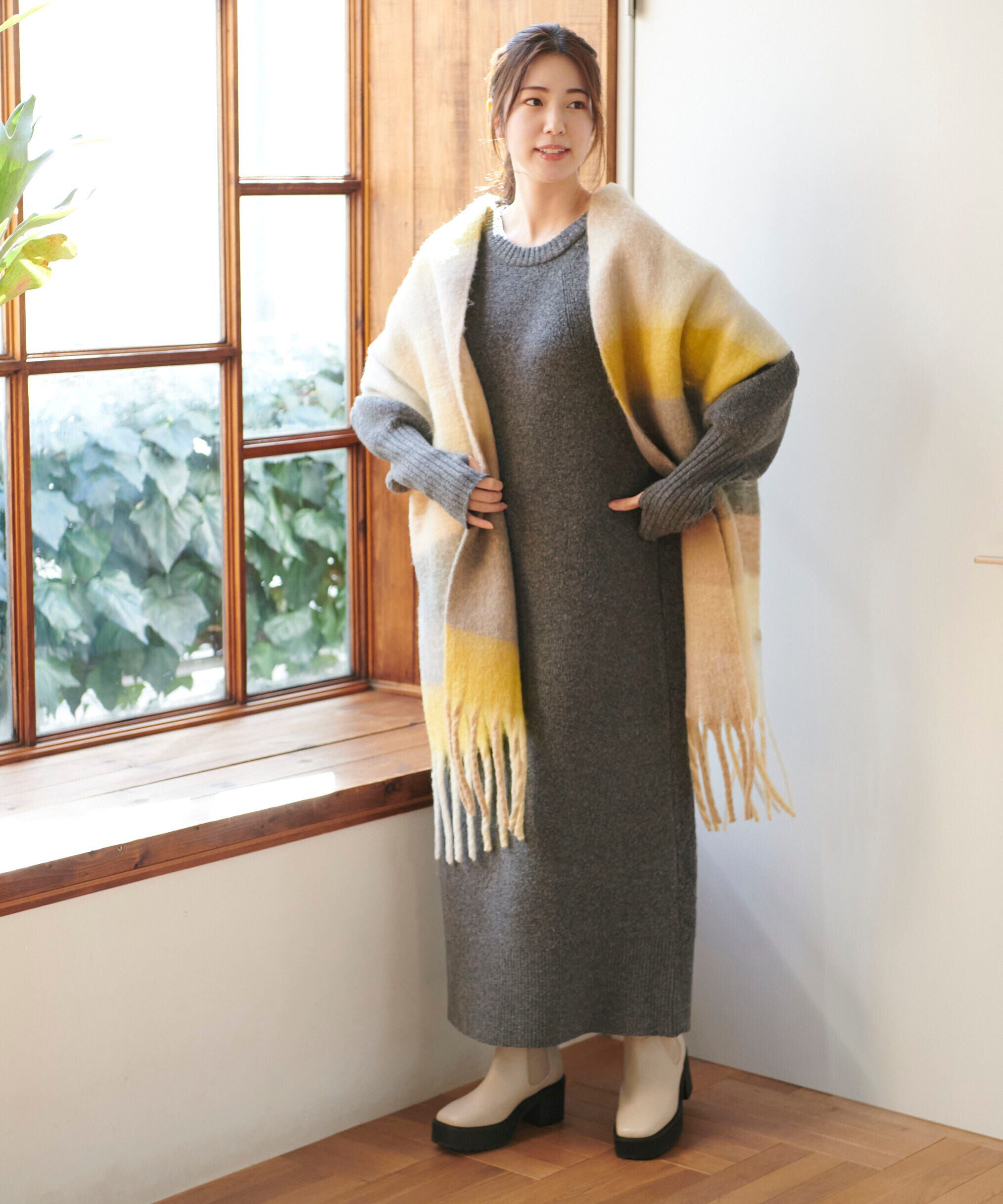  「指穴リブニットワンピース」|ワンピース|