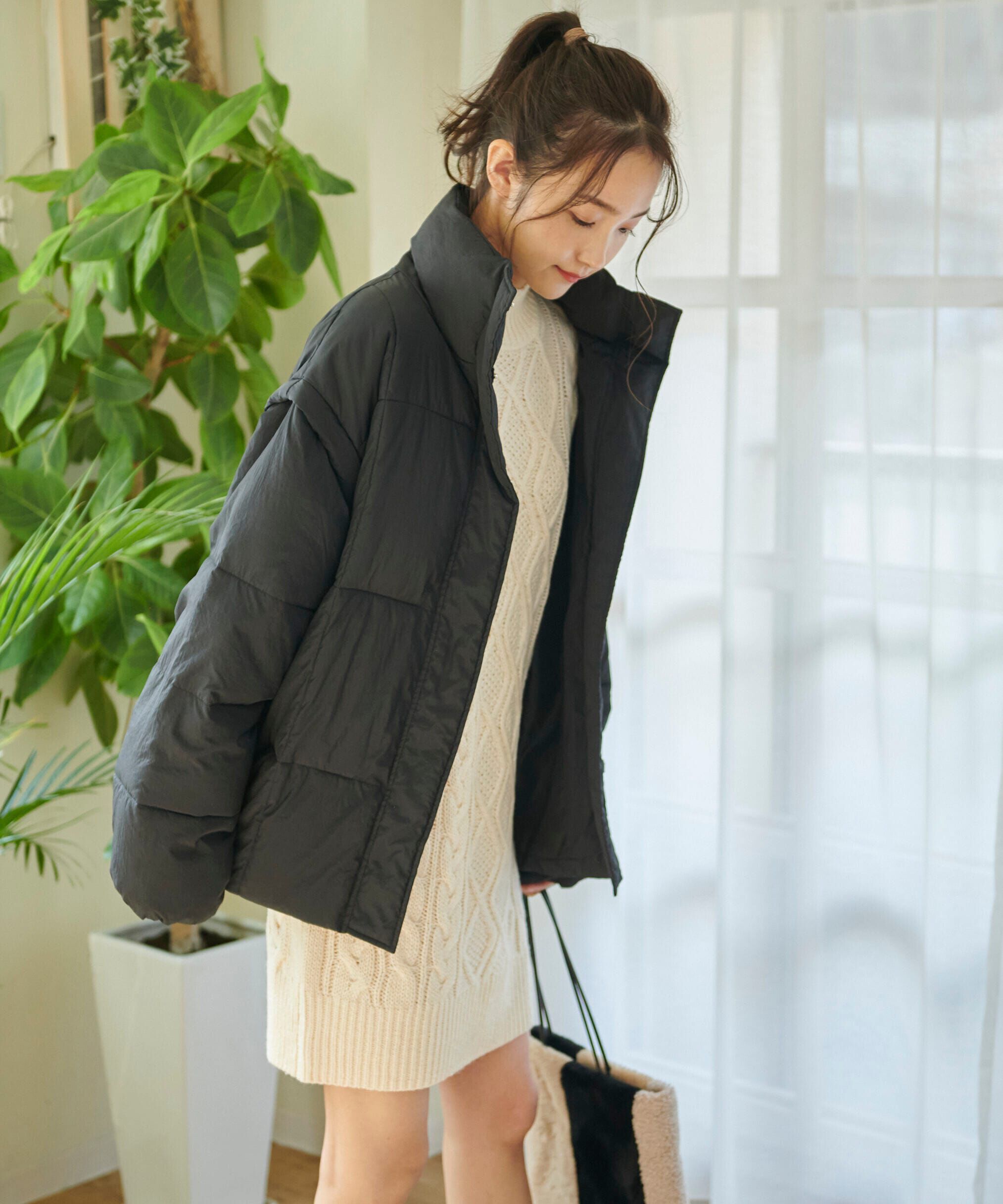  「ウール混ケーブルハイネックミニワンピース」|ワンピース|