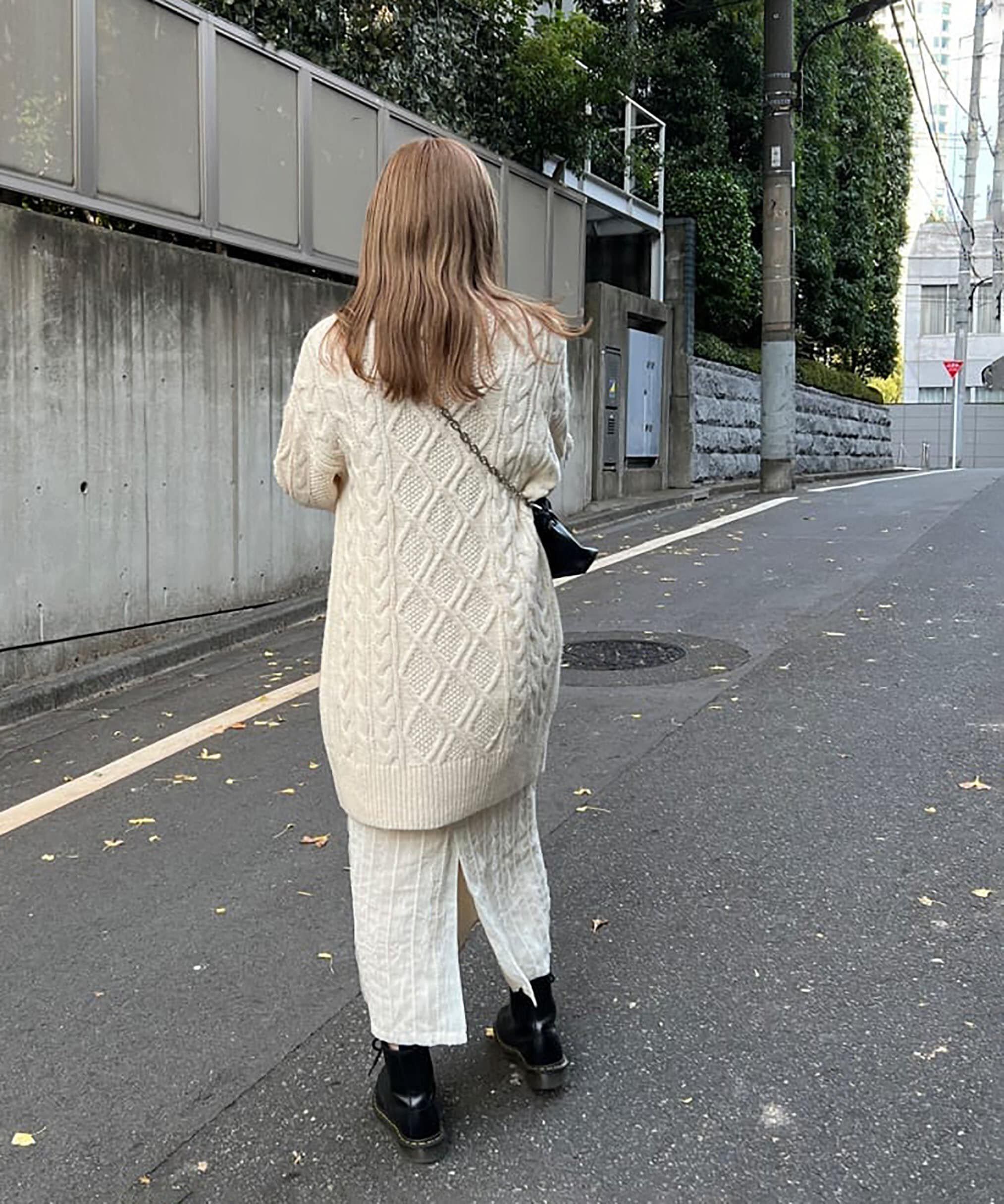  「ウール混ケーブルハイネックミニワンピース」|ワンピース|