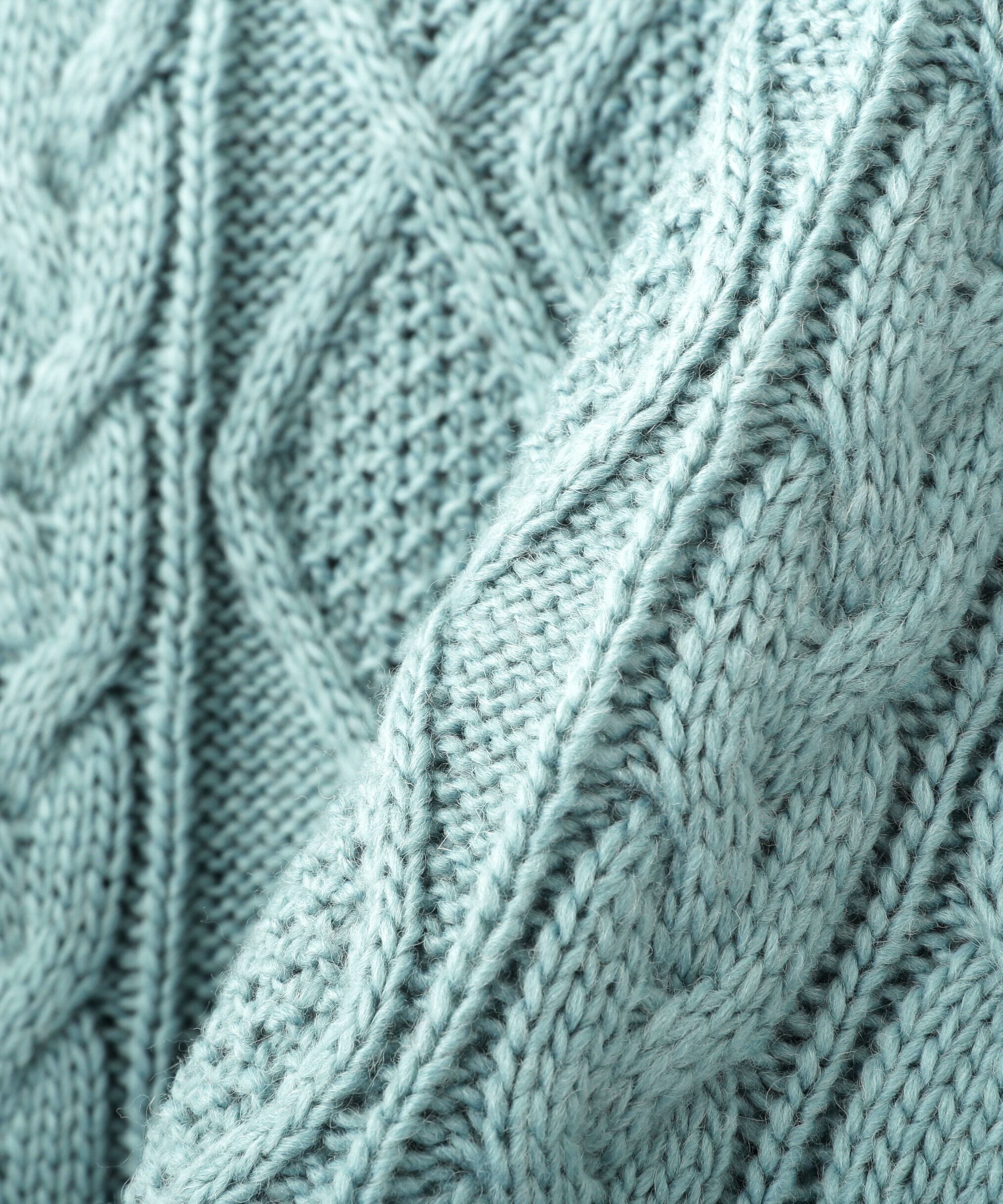  「ウール混ケーブルハイネックミニワンピース」|ワンピース|