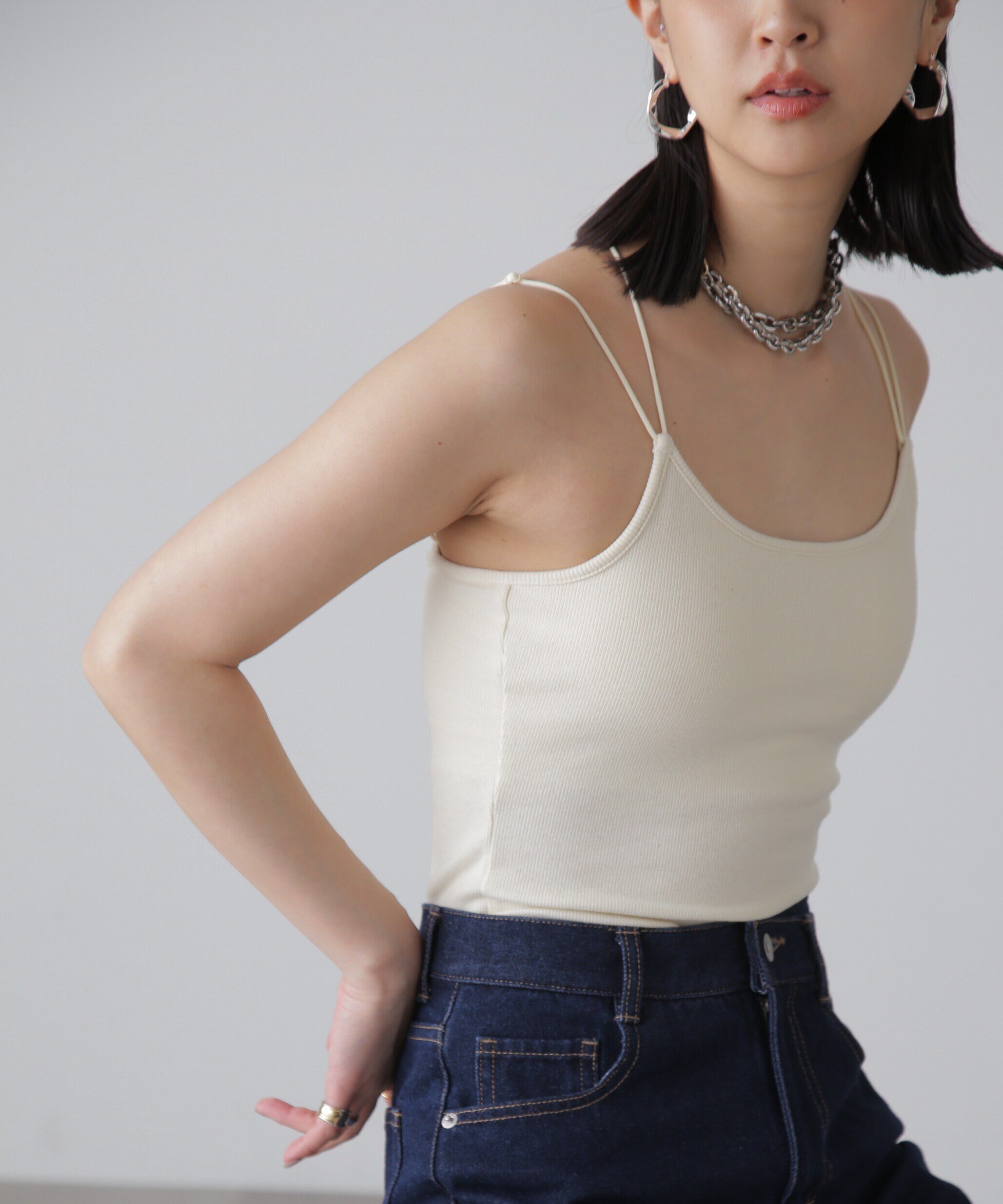  「カップ付きキャミソール」|Tシャツ・カットソー|