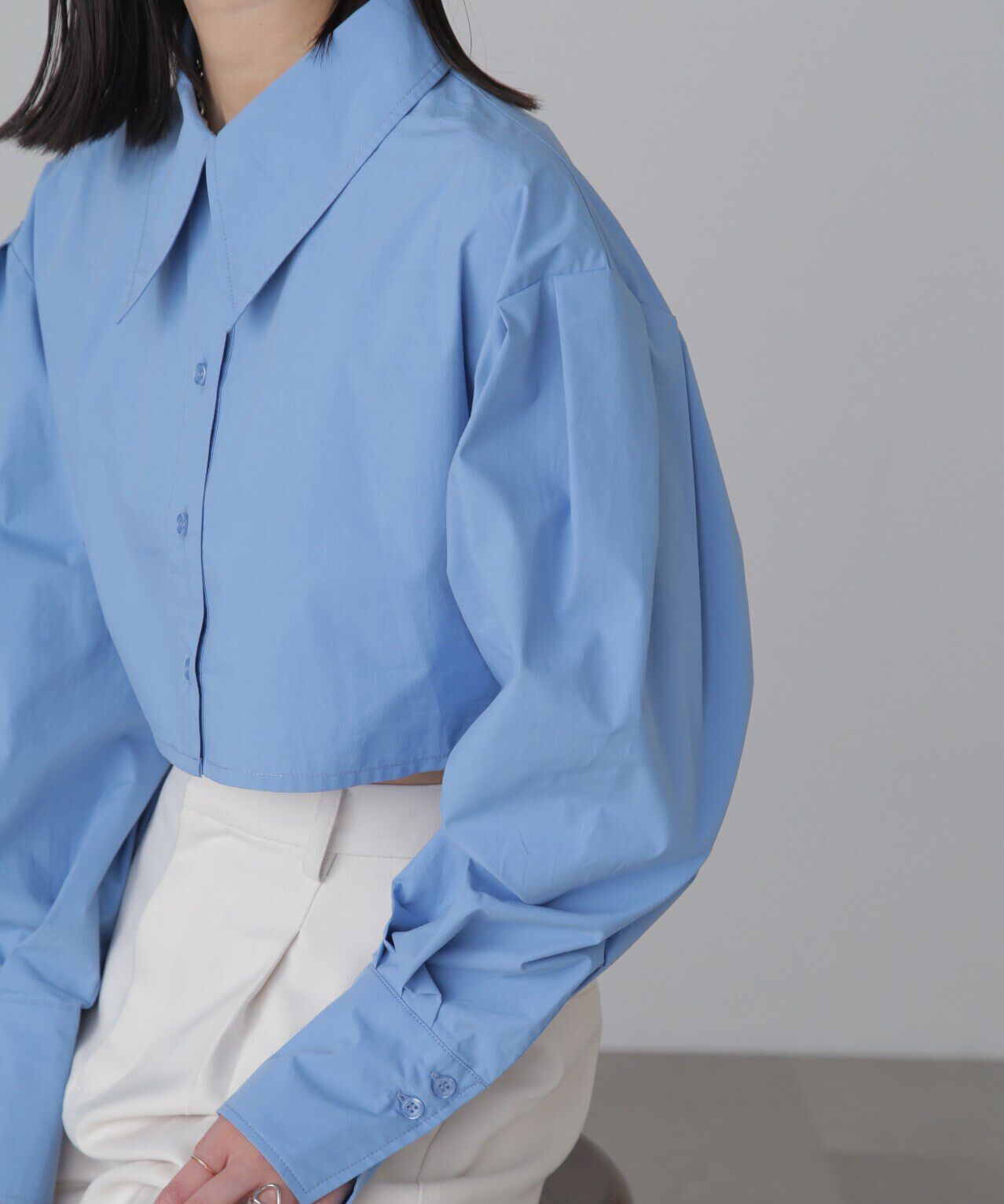  「ショート丈タックボリュームスリーブシャツ」|シャツ・ブラウス|