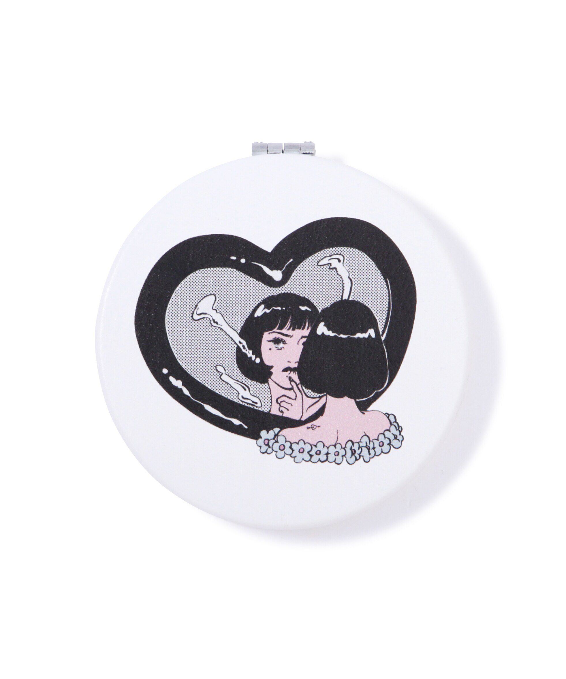  「ハートダブルコンパクトミラー」|その他|ホワイト