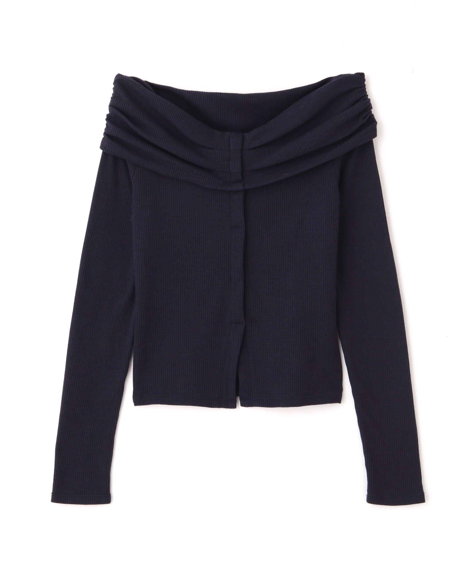  「ボーダーオフショル前スリットカットソー」|Tシャツ・カットソー|