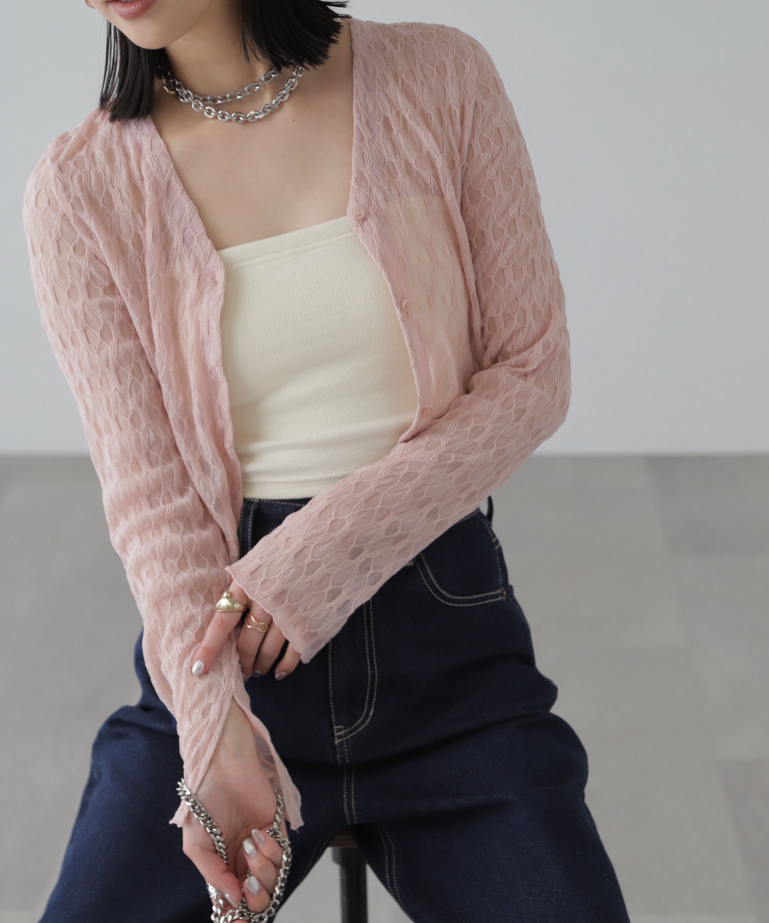  「シアーチュールカーディガン」|Tシャツ・カットソー|