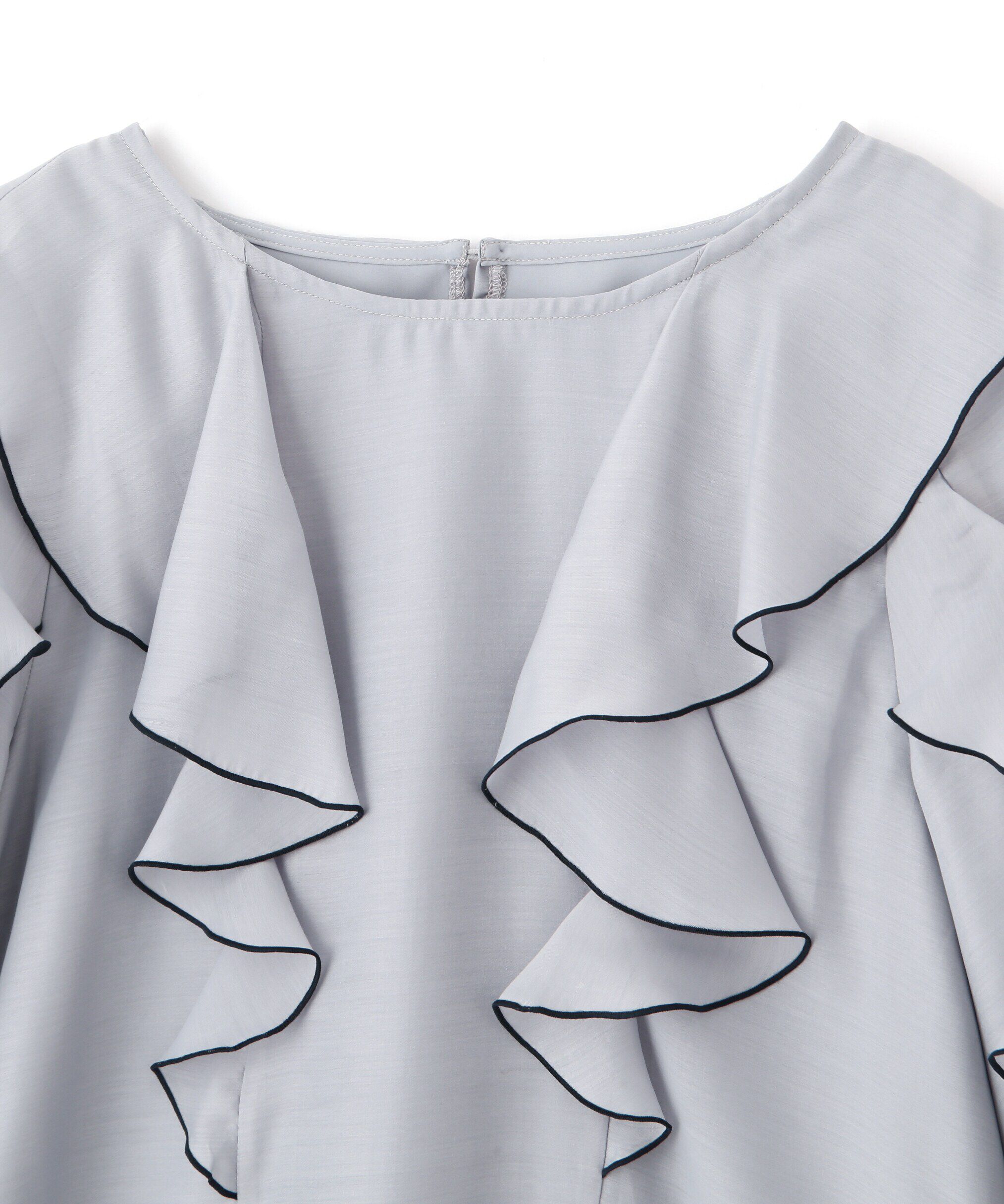  「バイカラーラッフルブラウス」|シャツ・ブラウス|