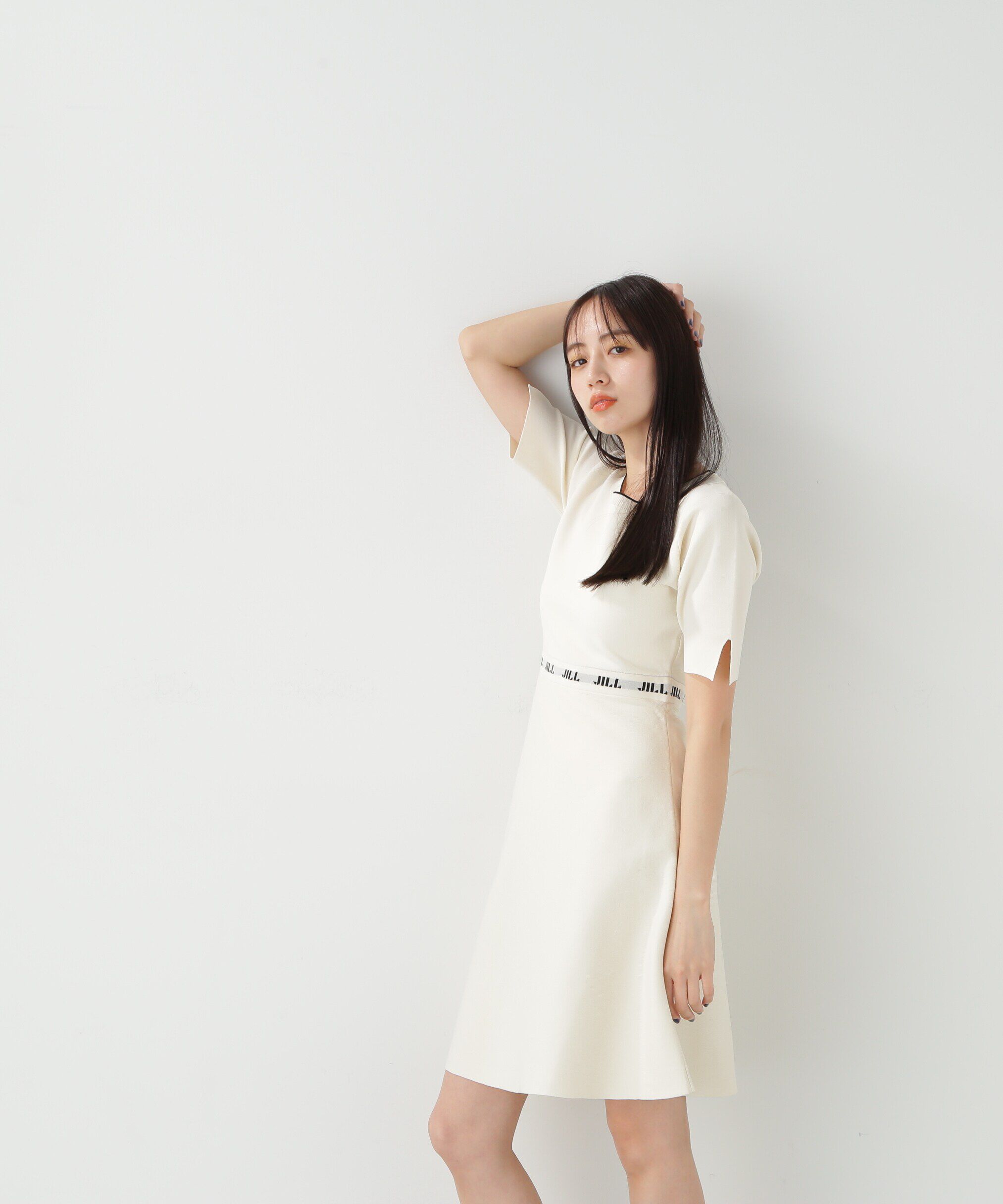  「◇ロゴジャガードフレアミニニットワンピース」|ワンピース|