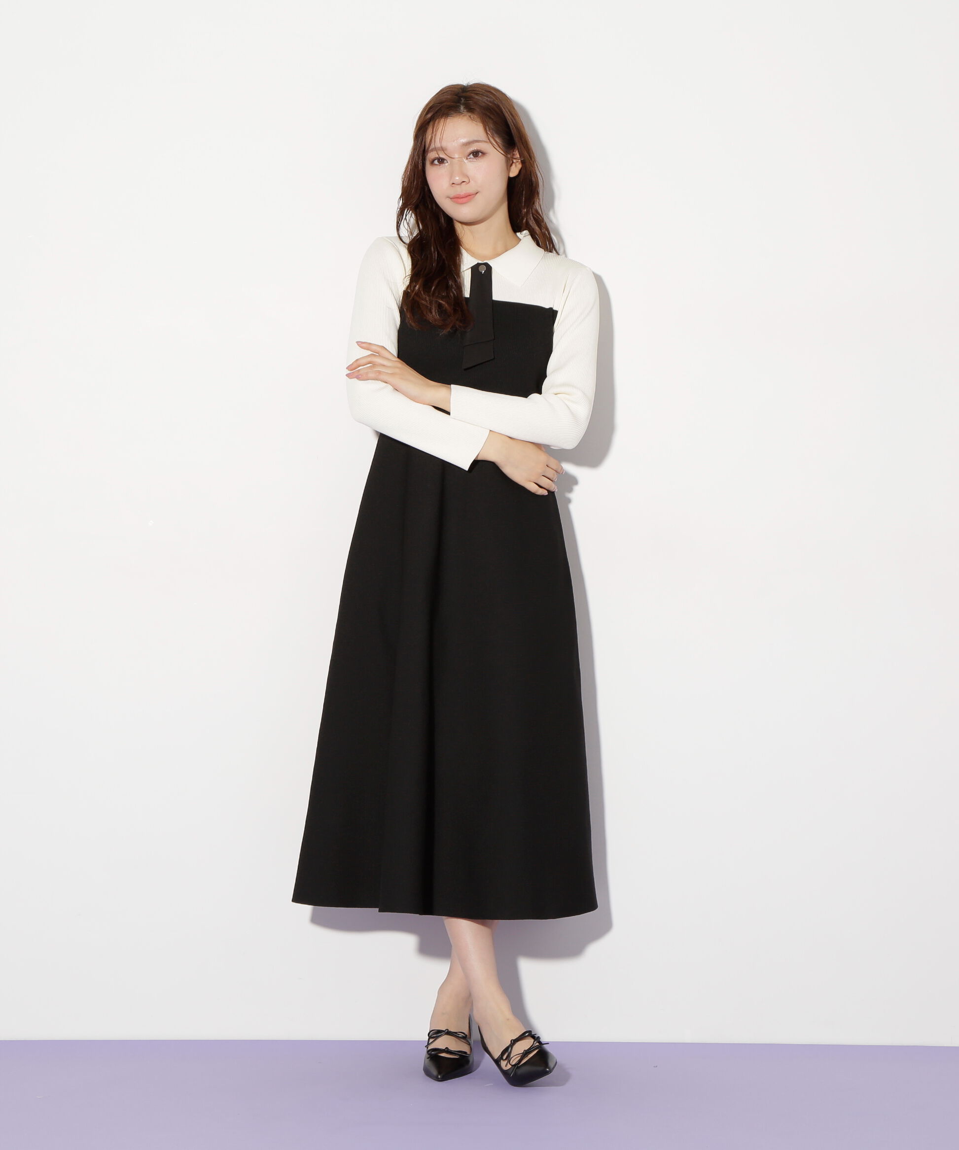  「2wayタイ付ソウバリフレアワンピース」|ワンピース|