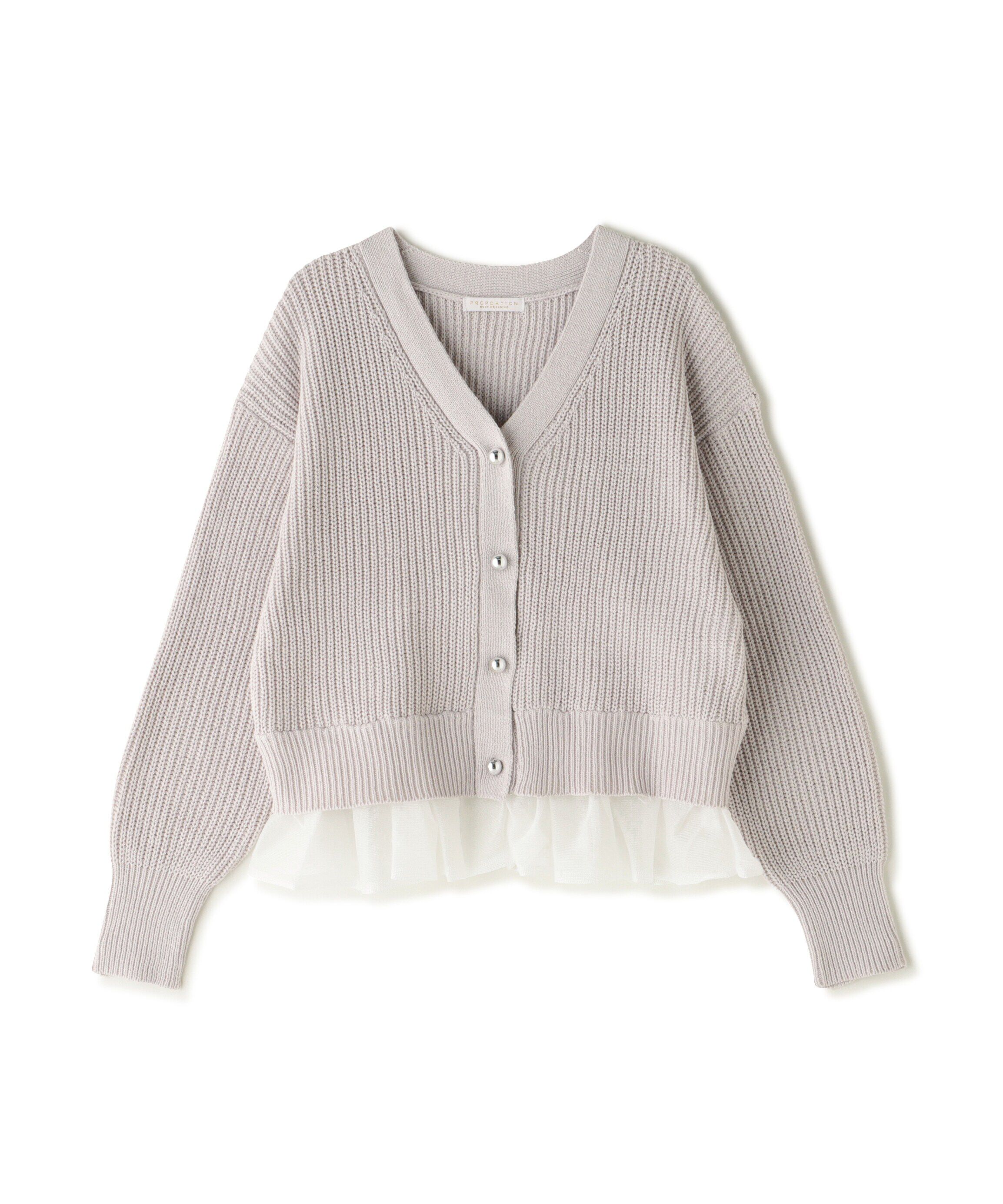 PROPORTION BODY DRESSING「レイヤード風ペプラムニット　24AW」|ニット・セーター|