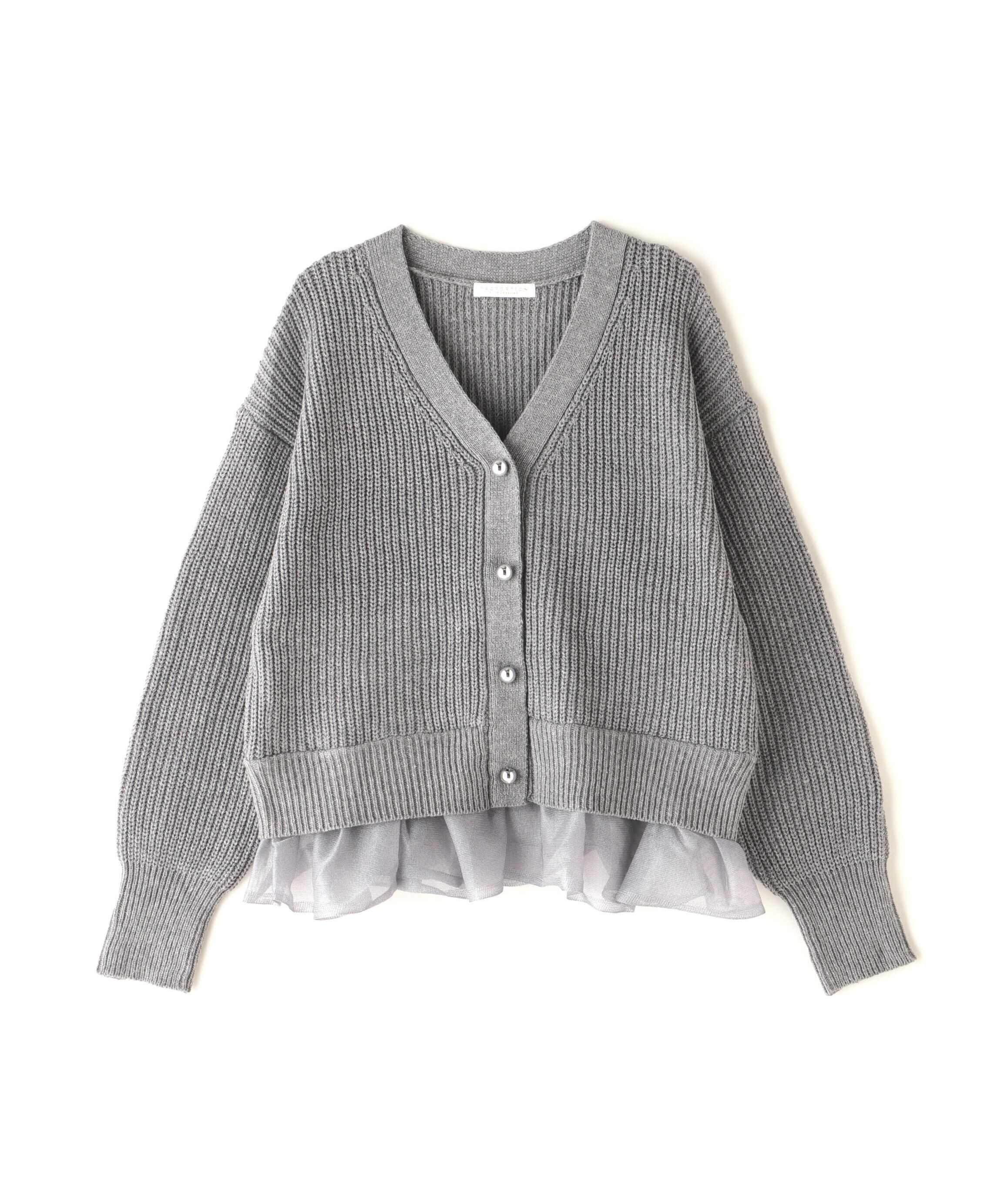 PROPORTION BODY DRESSING「レイヤード風ペプラムニット　24AW」|ニット・セーター|