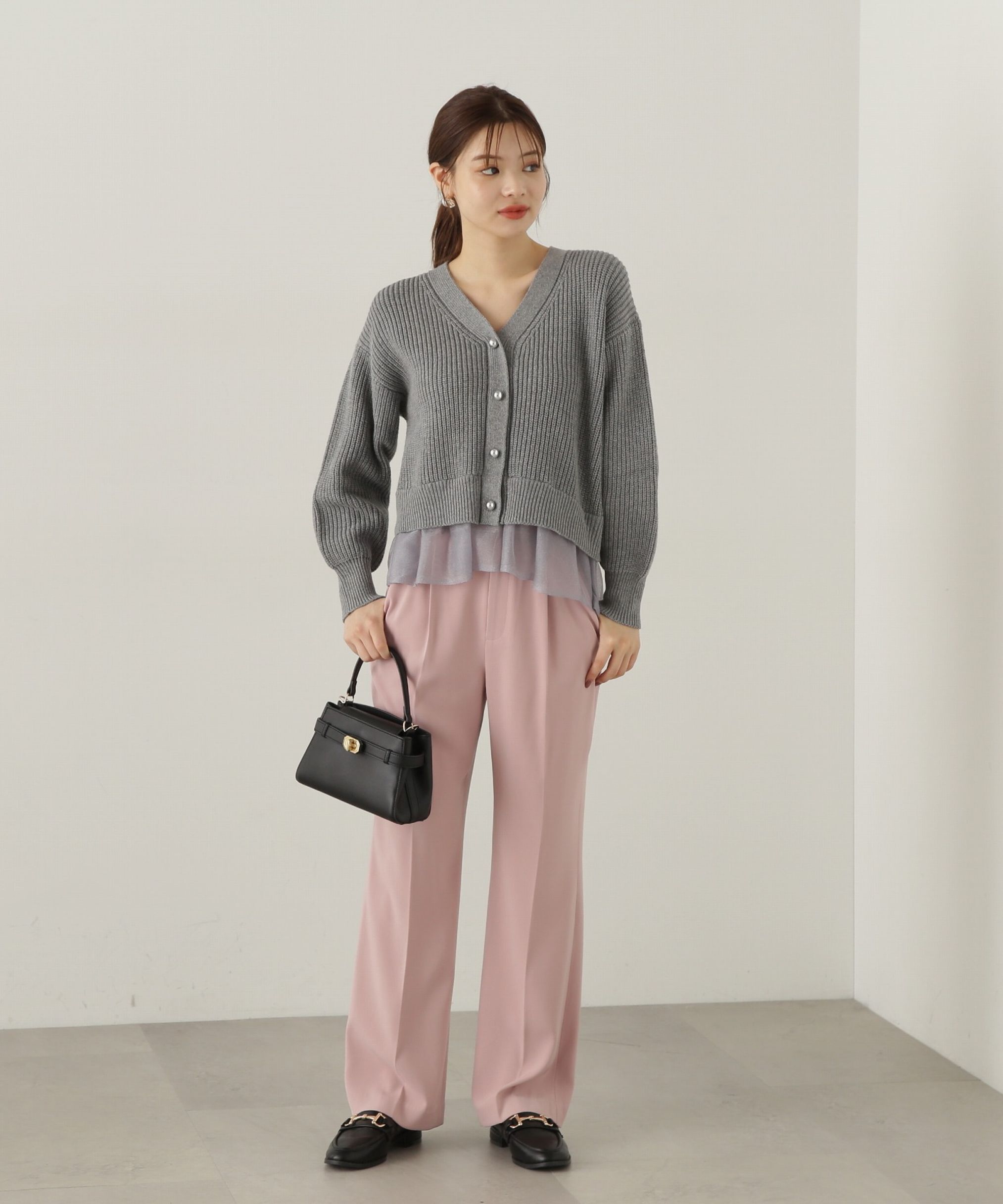 PROPORTION BODY DRESSING「レイヤード風ペプラムニット　24AW」|ニット・セーター|