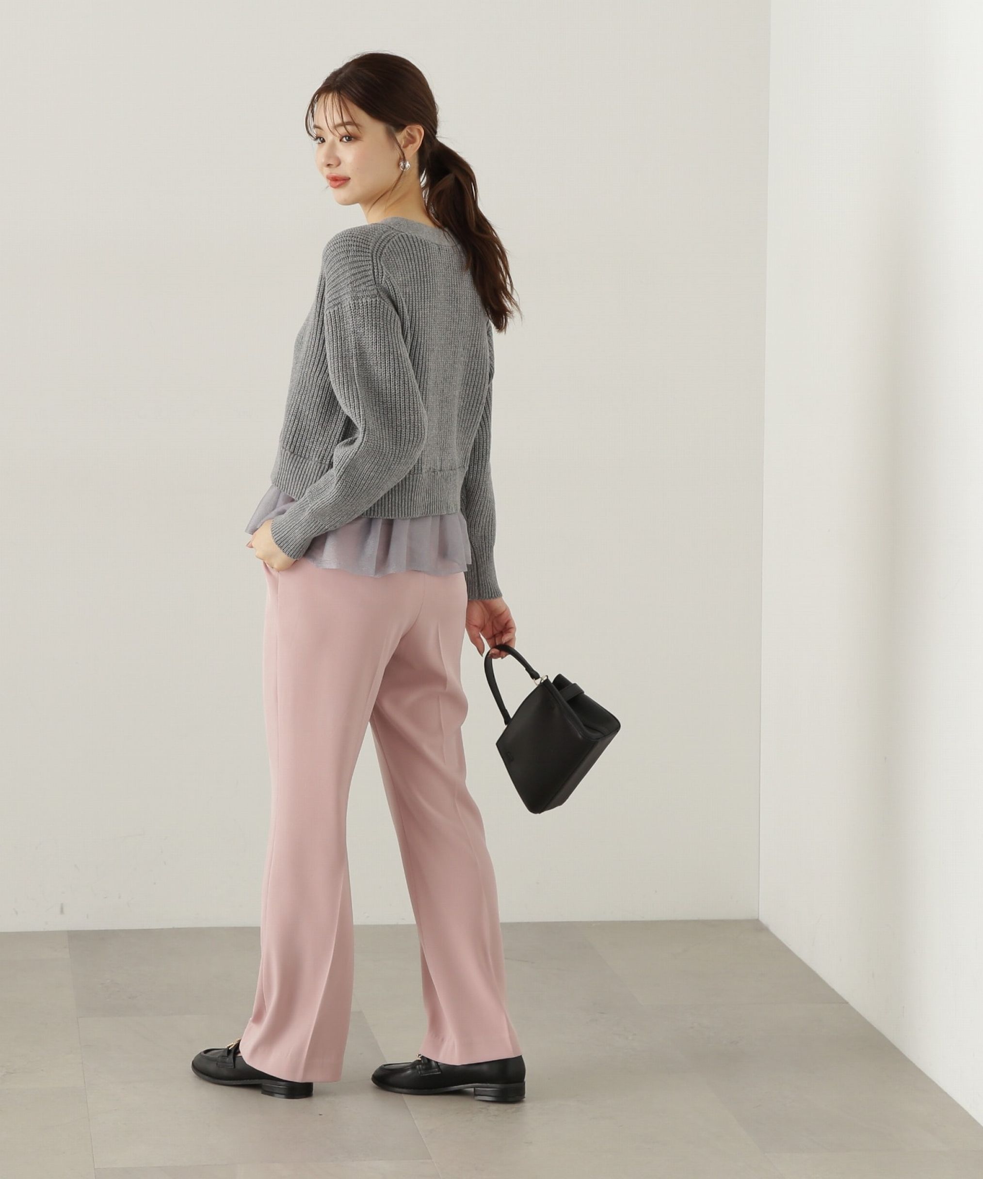 PROPORTION BODY DRESSING「レイヤード風ペプラムニット　24AW」|ニット・セーター|