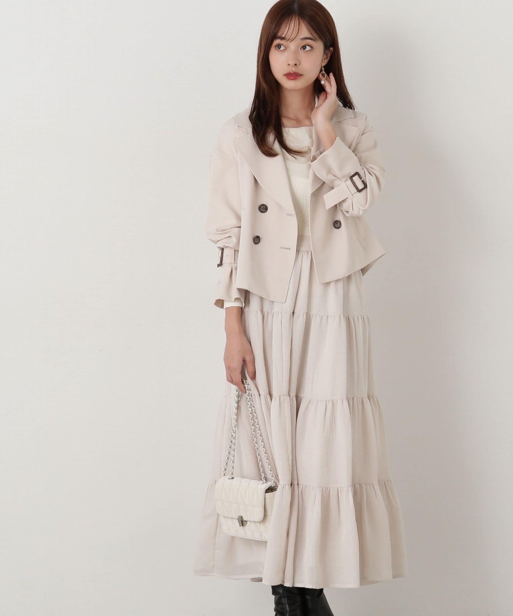 PROPORTION BODY DRESSING「シアー楊柳ティアードスカート」|スカート|ベージュ