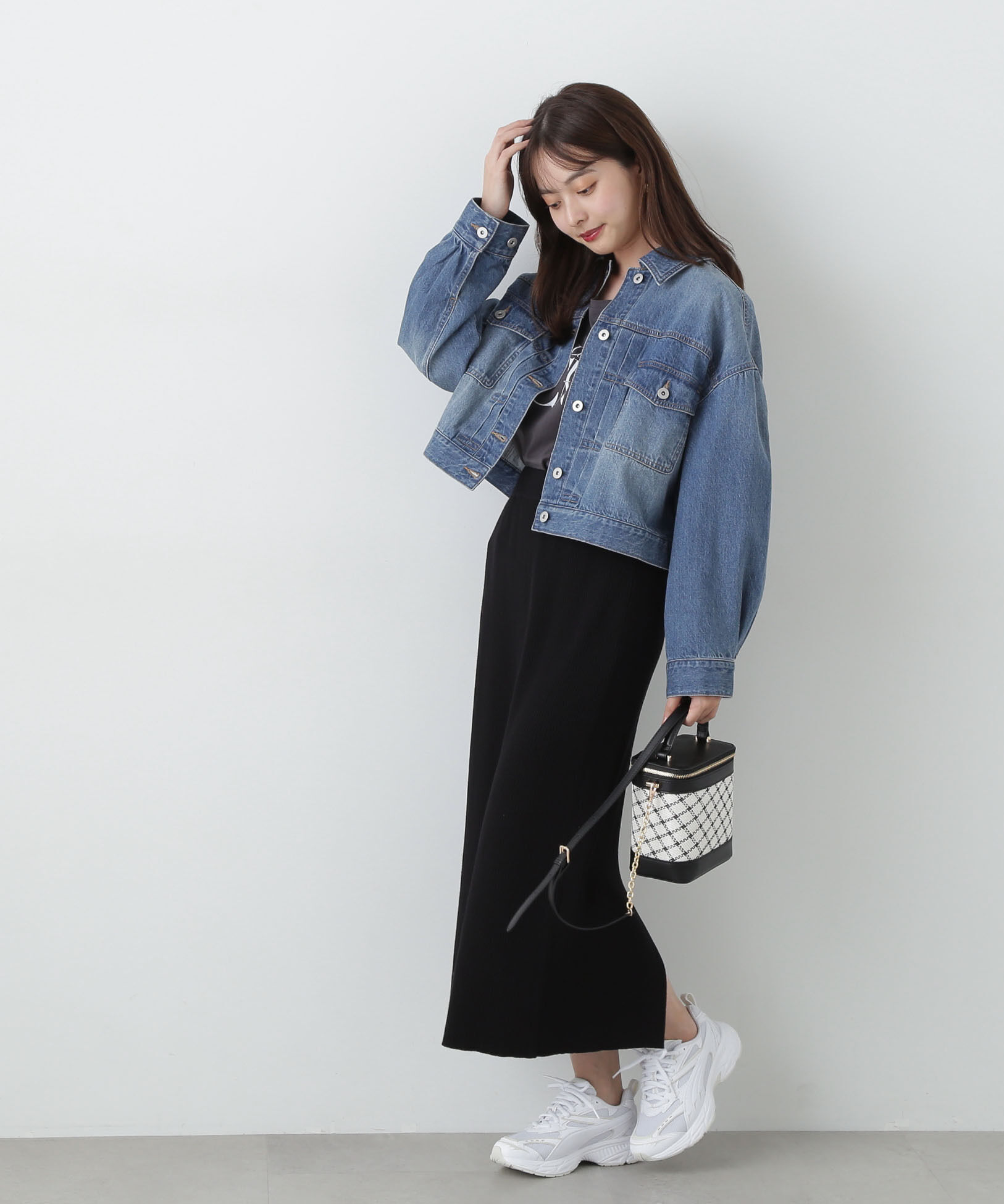 PROPORTION BODY DRESSING「裾シアーペプラムニットセットアップ」|ワンピース|