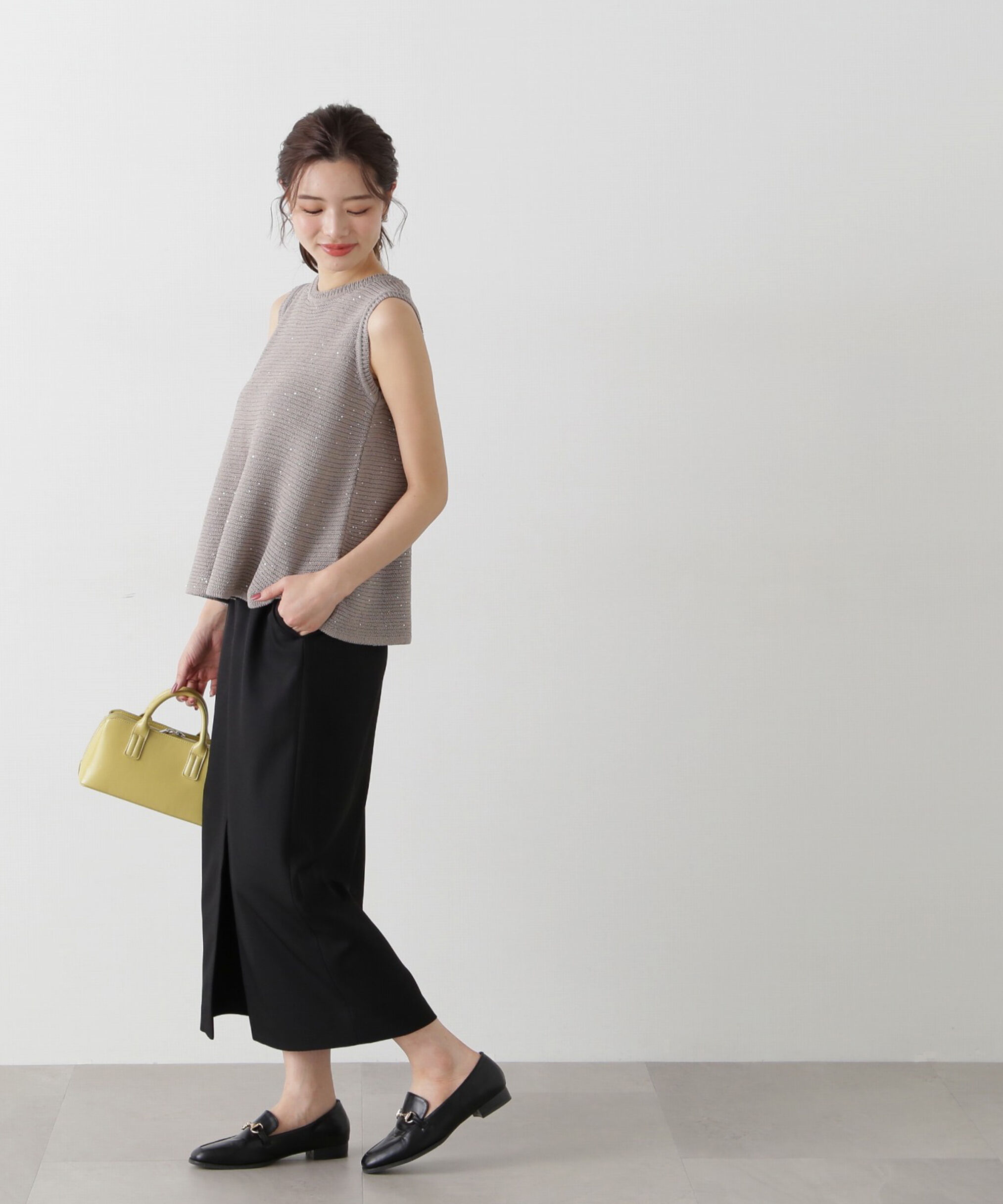 PROPORTION BODY DRESSING「スパンコールノースリニット」|ニット・セーター|