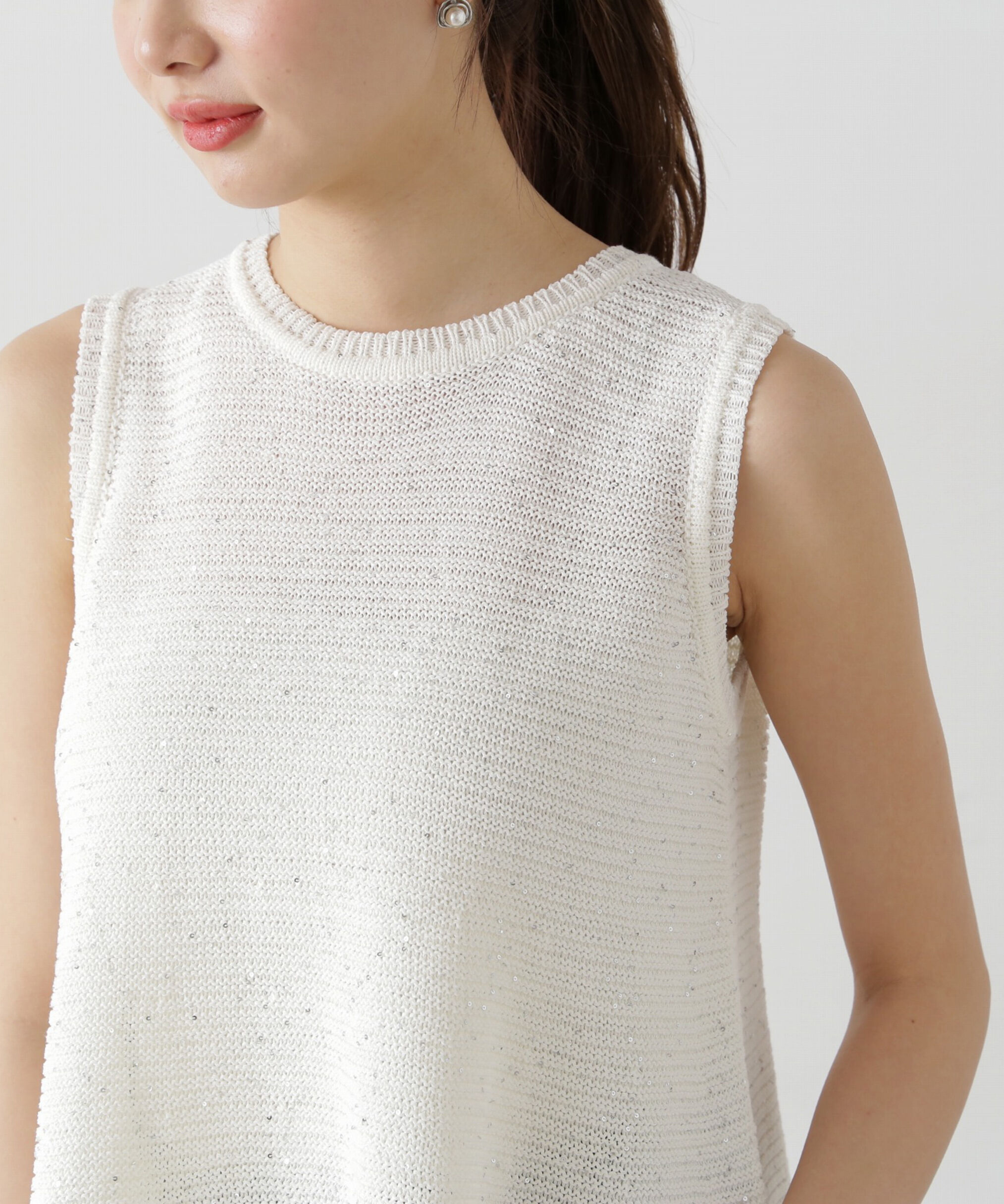 PROPORTION BODY DRESSING「スパンコールノースリニット」|ニット・セーター|