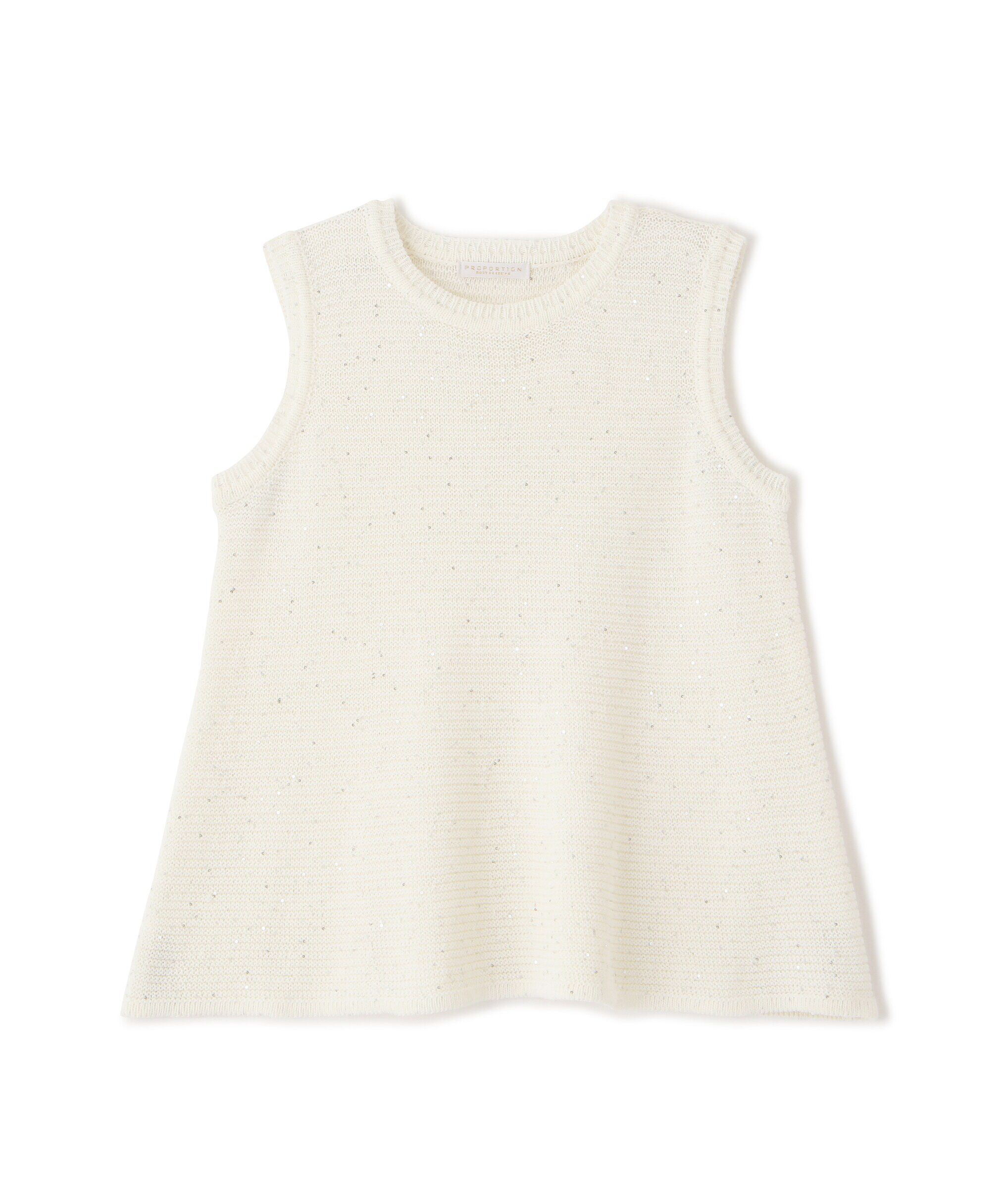 PROPORTION BODY DRESSING「スパンコールノースリニット」|ニット・セーター|
