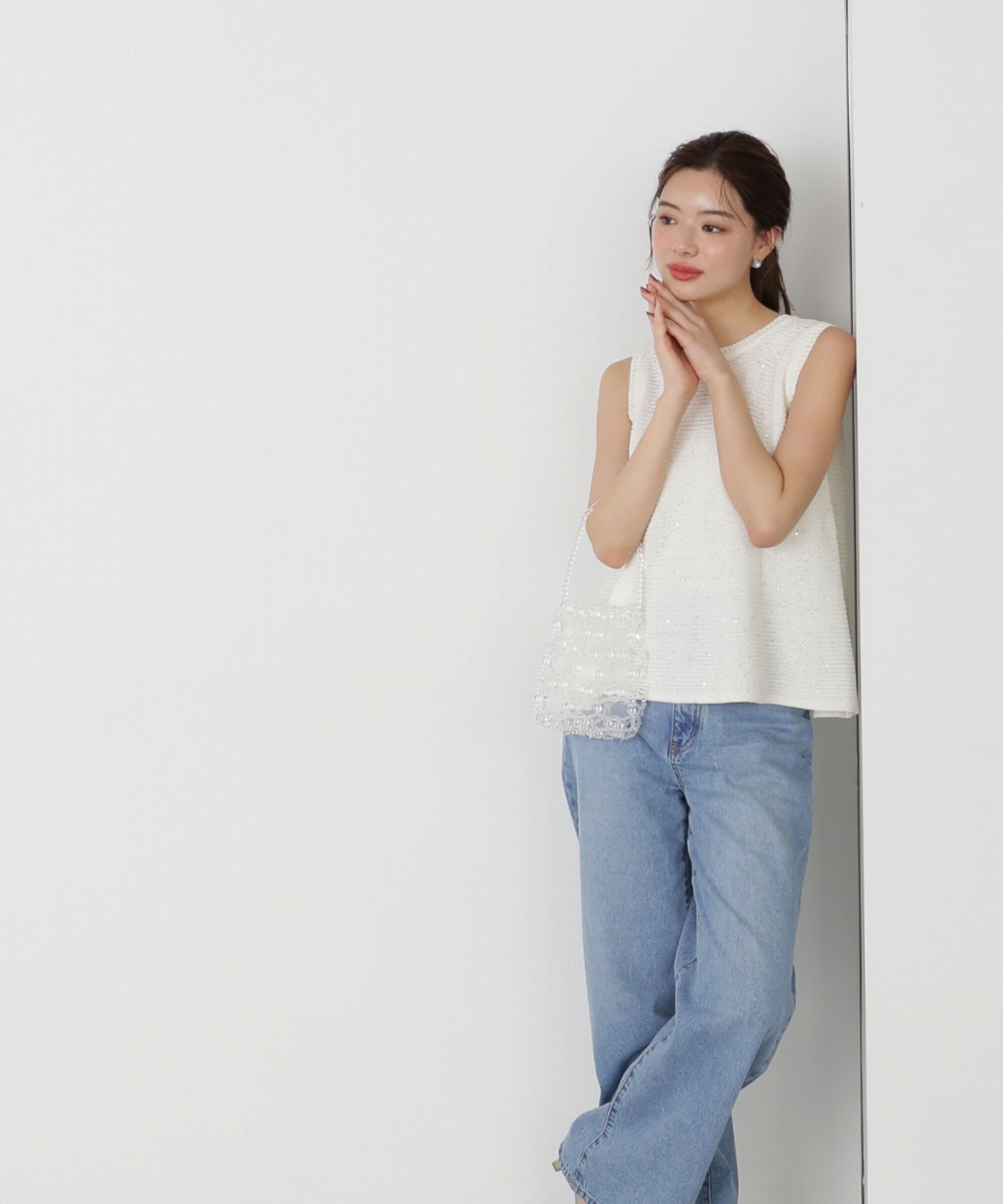 PROPORTION BODY DRESSING「スパンコールノースリニット」|ニット・セーター|