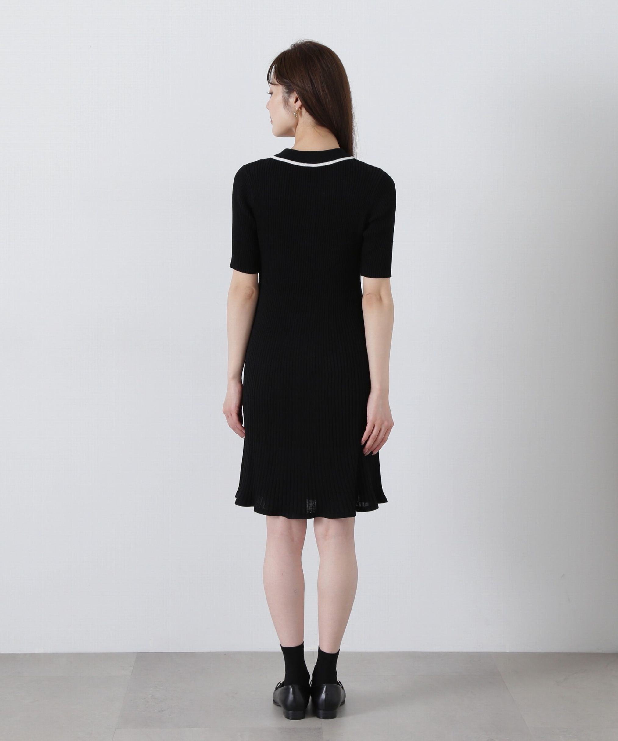 PROPORTION BODY DRESSING「ポロ襟リブミニニットワンピース」|ワンピース|