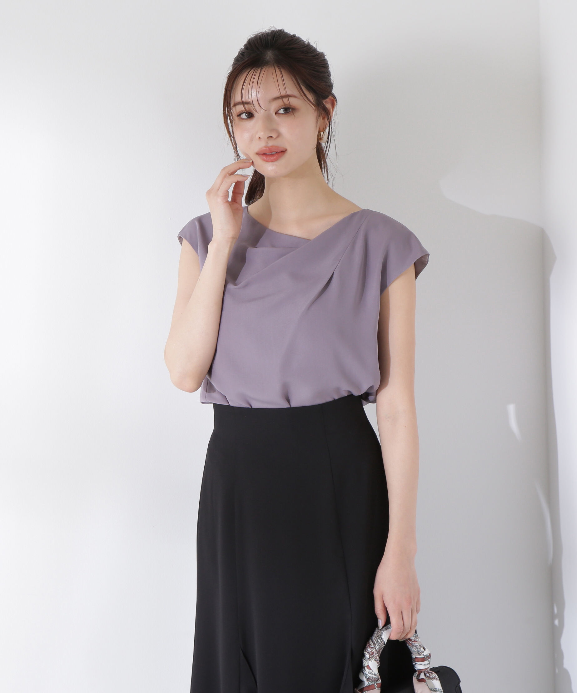 PROPORTION BODY DRESSING「ニュアンスネックフレンチスリーブブラウス」|シャツ・ブラウス|