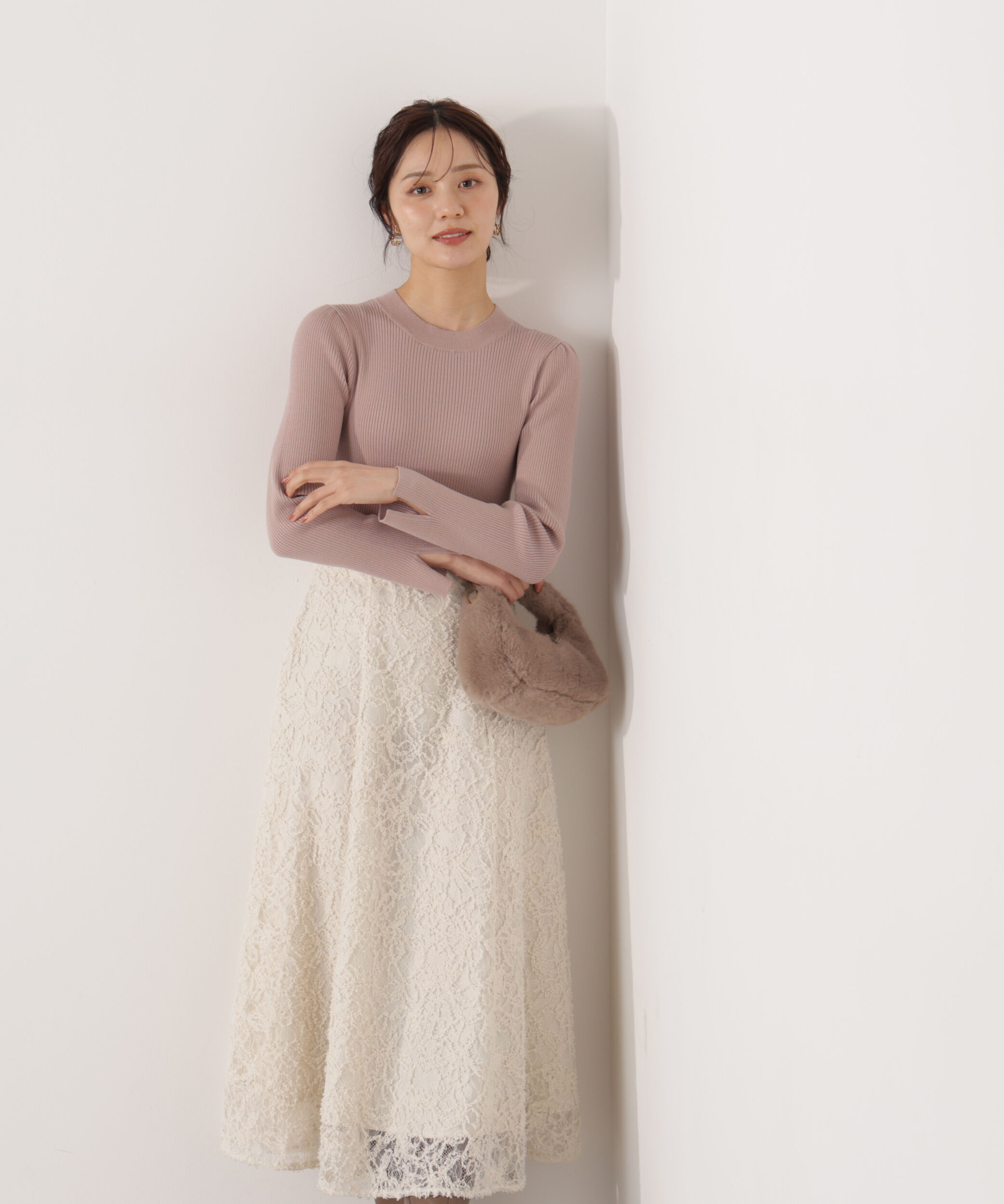 PROPORTION BODY DRESSING「レースドッキングニットワンピース 26SS」|ワンピース|