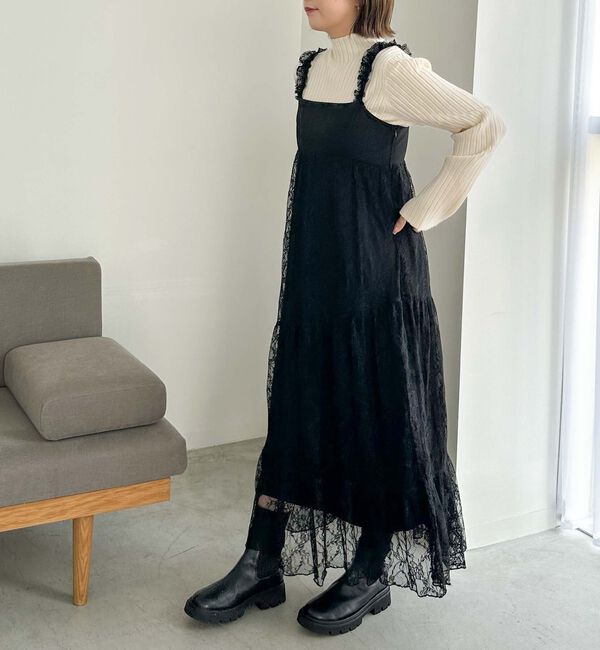 archives「肩フリルレースドッキングワンピース」|ワンピース|