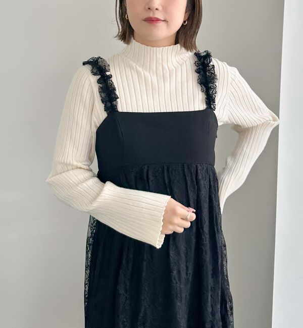 archives「肩フリルレースドッキングワンピース」|ワンピース|