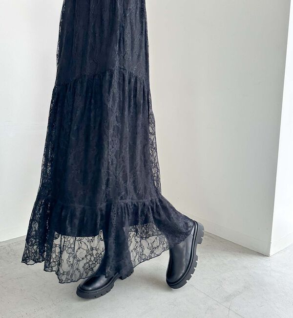 archives「肩フリルレースドッキングワンピース」|ワンピース|