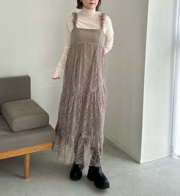 archives「肩フリルレースドッキングワンピース」|ワンピース|