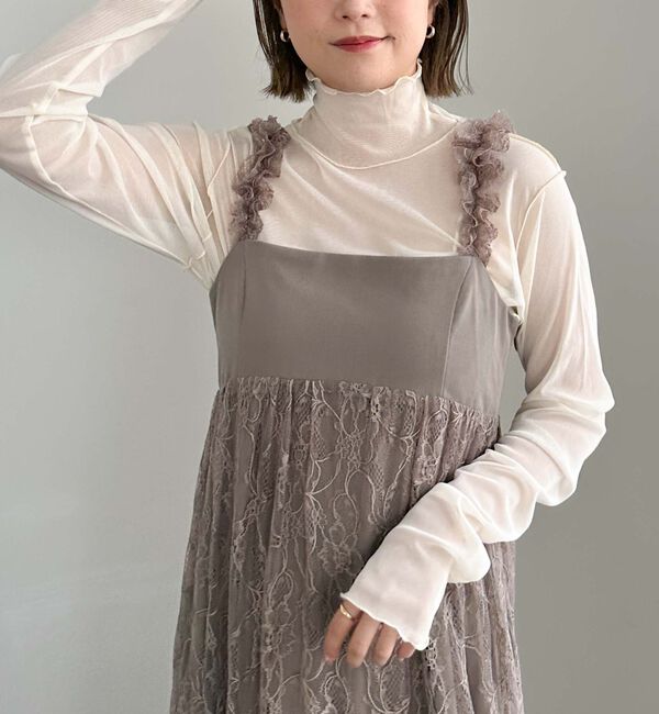archives「肩フリルレースドッキングワンピース」|ワンピース|