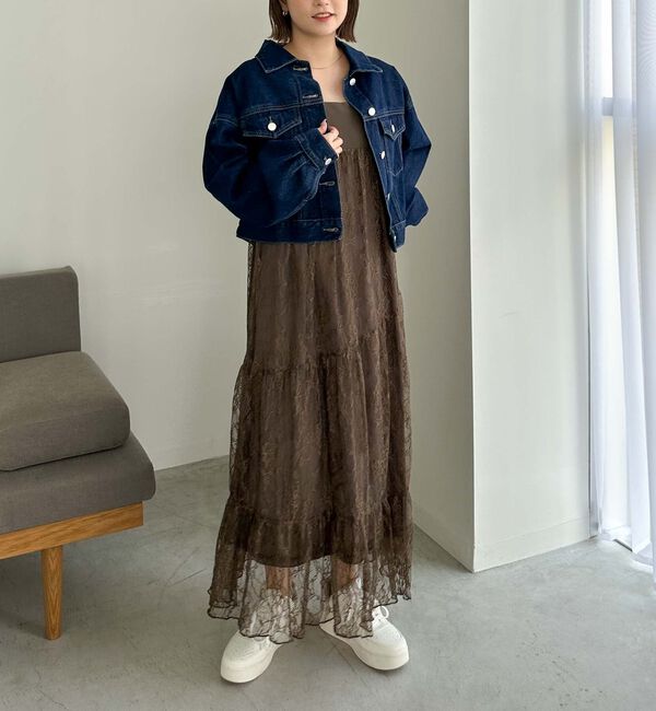 archives「肩フリルレースドッキングワンピース」|ワンピース|BROWN