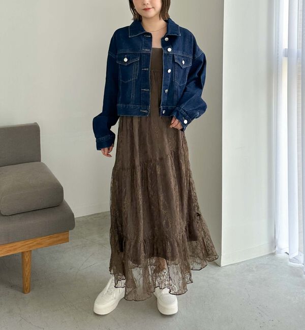 archives「肩フリルレースドッキングワンピース」|ワンピース|