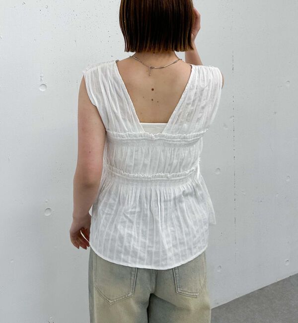 archives「【ＳＥＴ　ＵＰ対応】ギャザーストライプノースリブラウス」|シャツ・ブラウス|