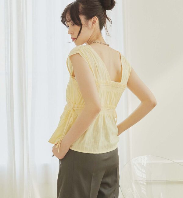 archives「【ＳＥＴ　ＵＰ対応】ギャザーストライプノースリブラウス」|シャツ・ブラウス|