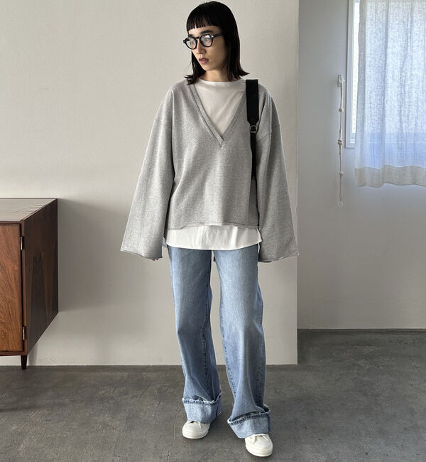 Doux archives「ＵＳコットンロンＴｅｅレイヤードスウェット」|カーディガン|