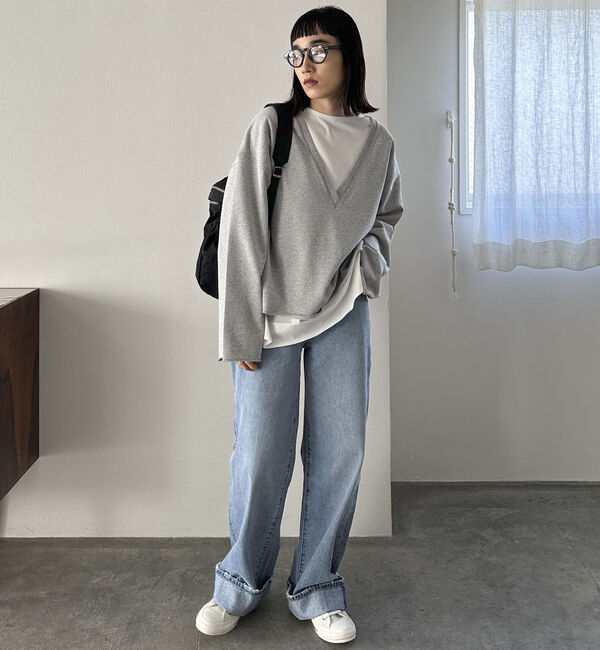 Doux archives「ＵＳコットンロンＴｅｅレイヤードスウェット」|カーディガン|