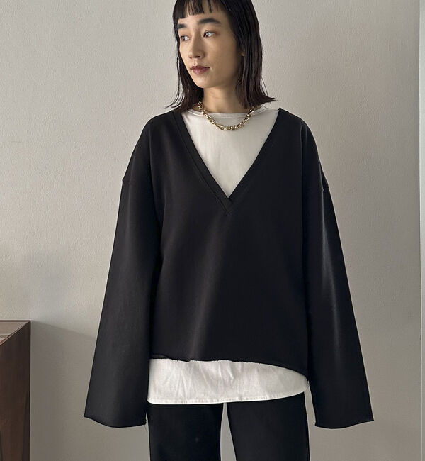 Doux archives「ＵＳコットンロンＴｅｅレイヤードスウェット」|カーディガン|