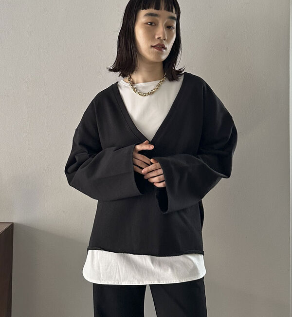 Doux archives「ＵＳコットンロンＴｅｅレイヤードスウェット」|カーディガン|